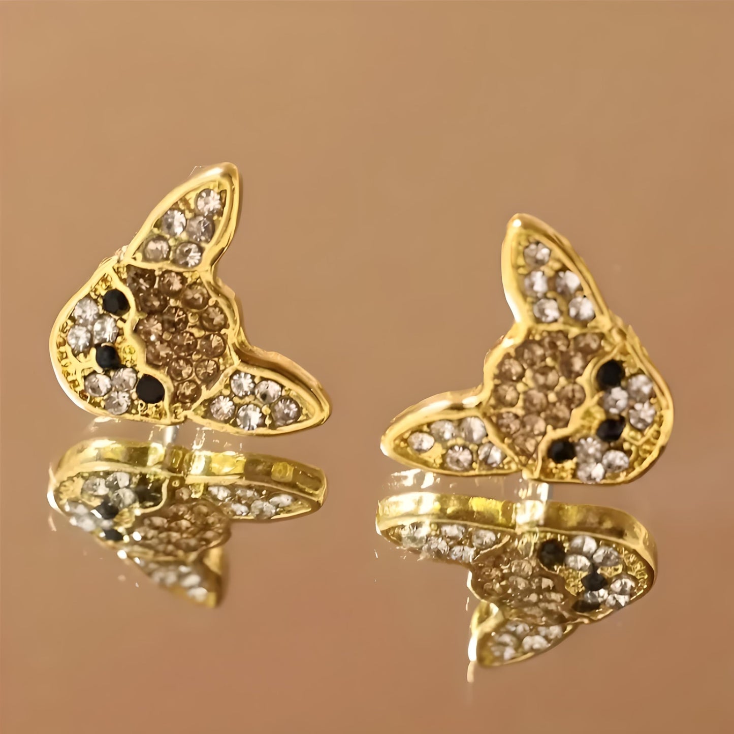 Dog Lovers' Earrings, Different Dog Breed Stud Earrings with Crystals, Rose Gold and Silver Tone - Party, Birthday, or Christmas Gift