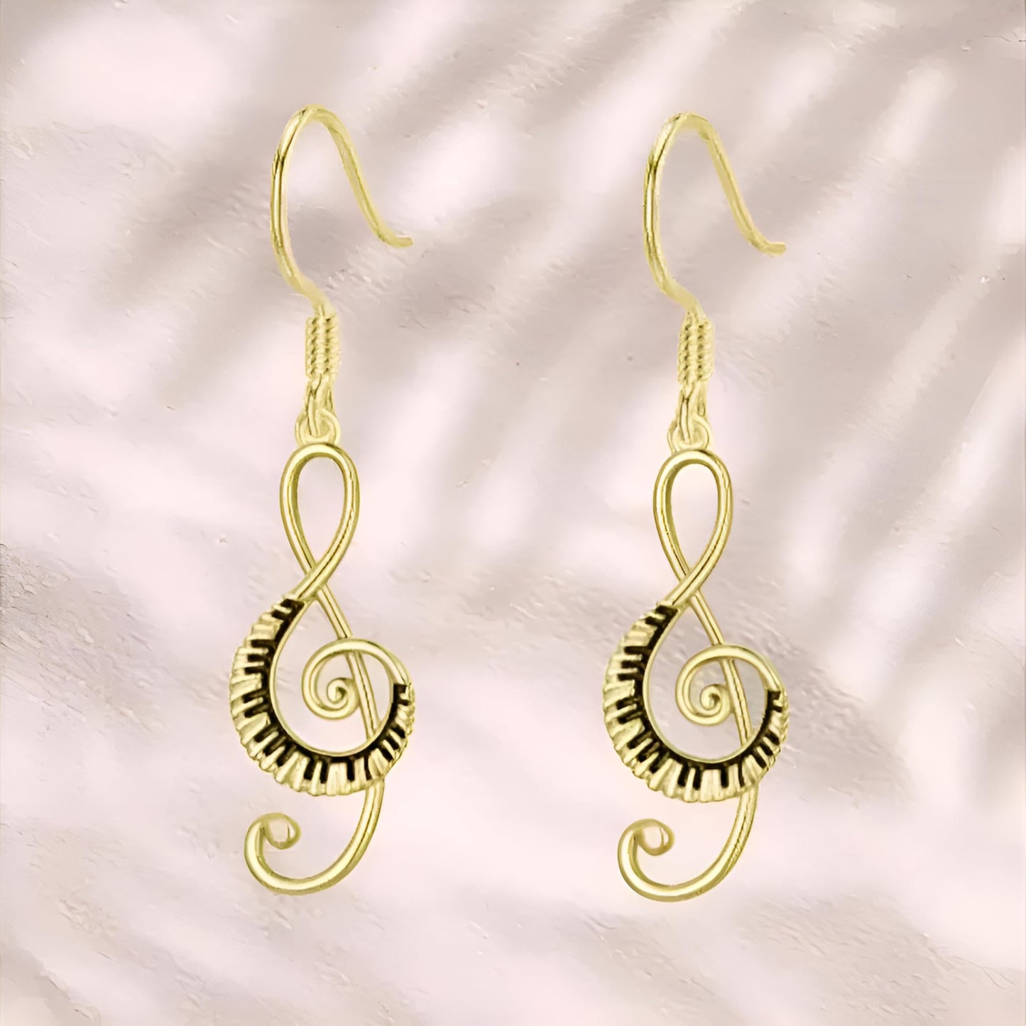 Musical Note Jewelry Set, 4-Piece Silver Treble Clef Design, Necklace Bracelet Earrings Keychain