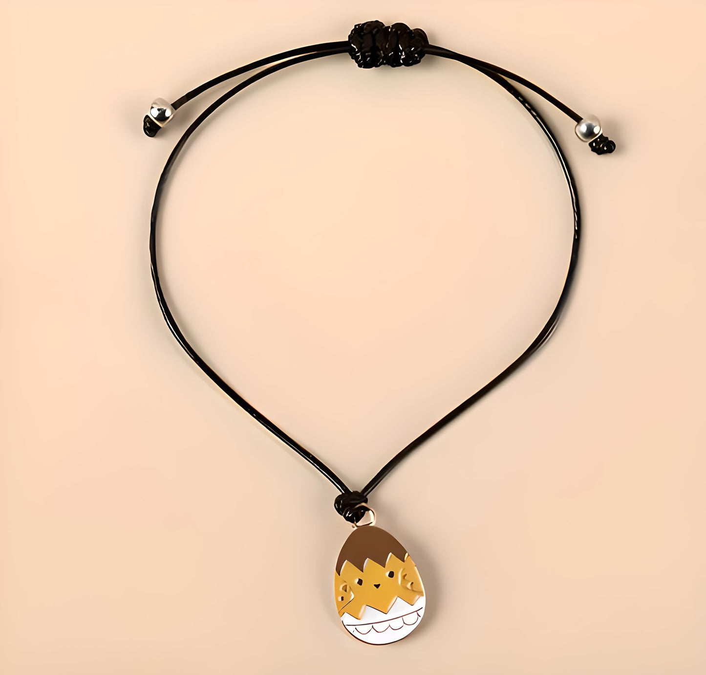 Easter Wish Bracelet with Bunny Charm, Easter Egg, Black String Adjustable Friendship Bracelet, Holiday Gift
