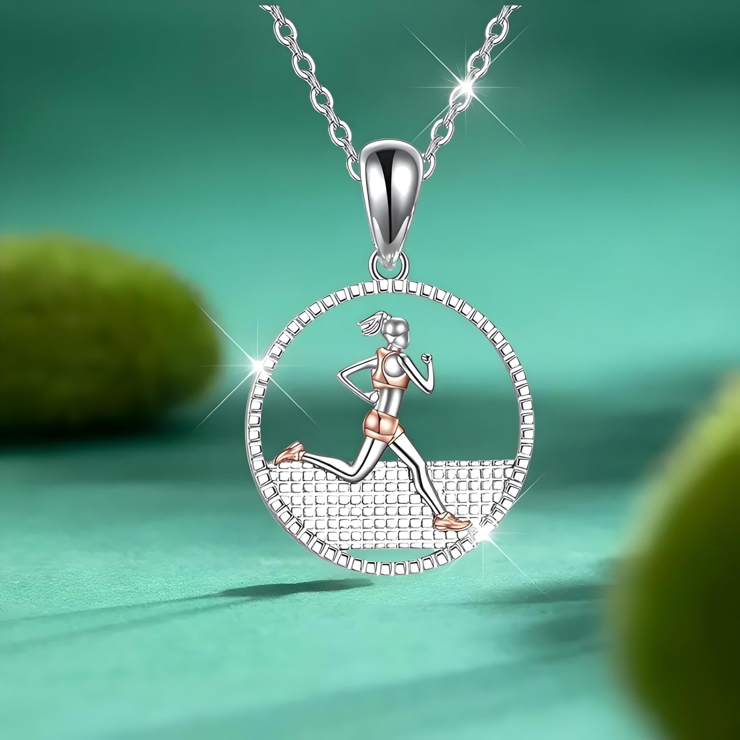 Sports Heart Necklace, 9 Different Sport Options: Basketball, Jumping Cheerleader, Gymnast, Softball, Volleyball, Ballet Ballerina, Runner, Sports Accessories Birthday Gift- Simulated Rainbow Diamonds, Christmas, Birthday or Party Gift