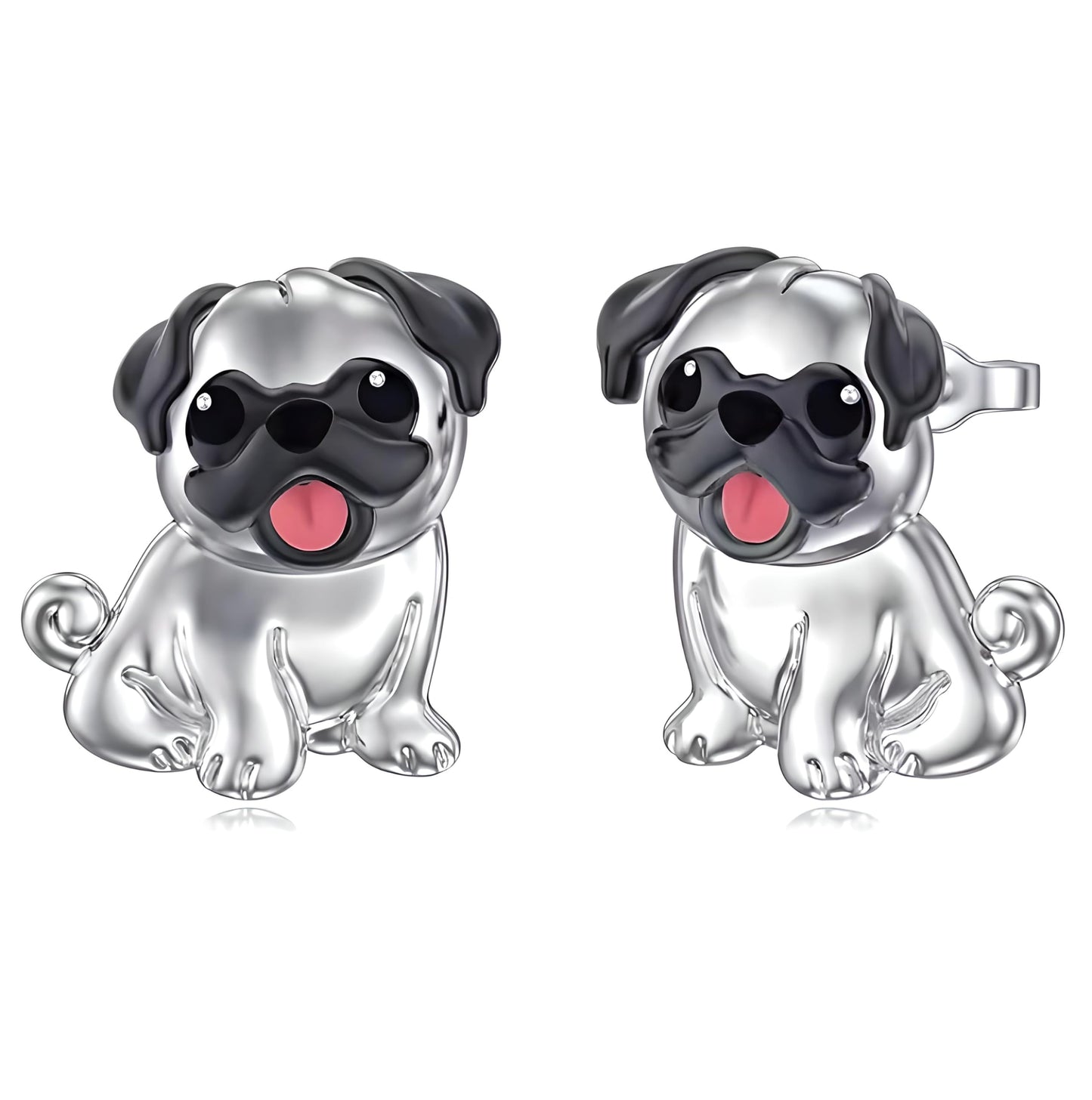 Dog Lovers' Earrings, Different Dog Breed Stud Earrings with Crystals, Rose Gold and Silver Tone - Party, Birthday, or Christmas Gift