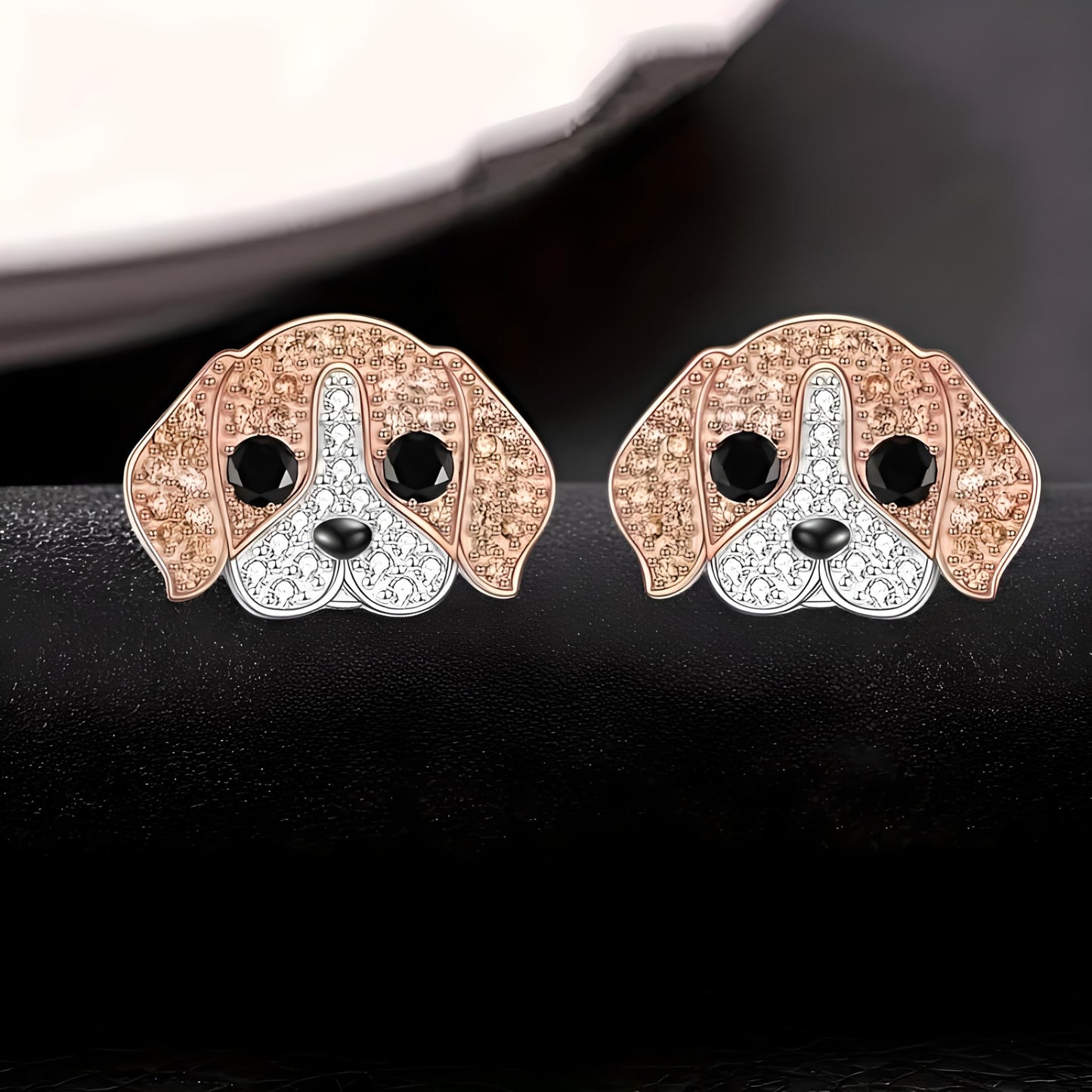Dog Lovers' Earrings, Different Dog Breed Stud Earrings with Crystals, Rose Gold and Silver Tone - Party, Birthday, or Christmas Gift