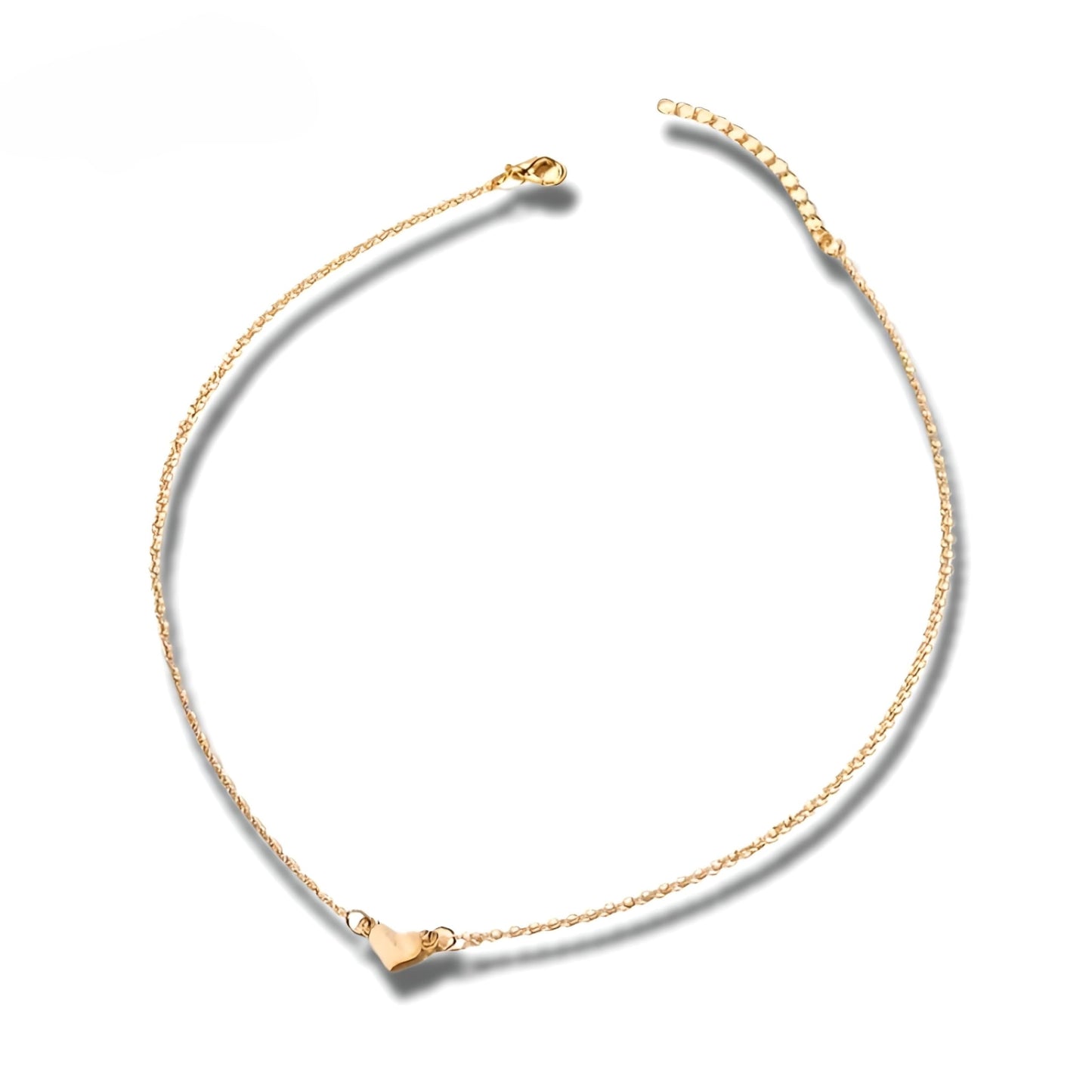 Peach Heart Pendant Necklace For Women - Enchanting Alloy Charm, Adjustable Clavicle Chain for Feminine Grace, Perfect Everyday Jewelry Accessory, Heartfelt Glamour: Petite Gold Heart Necklace - Christmas or Birthday Gift