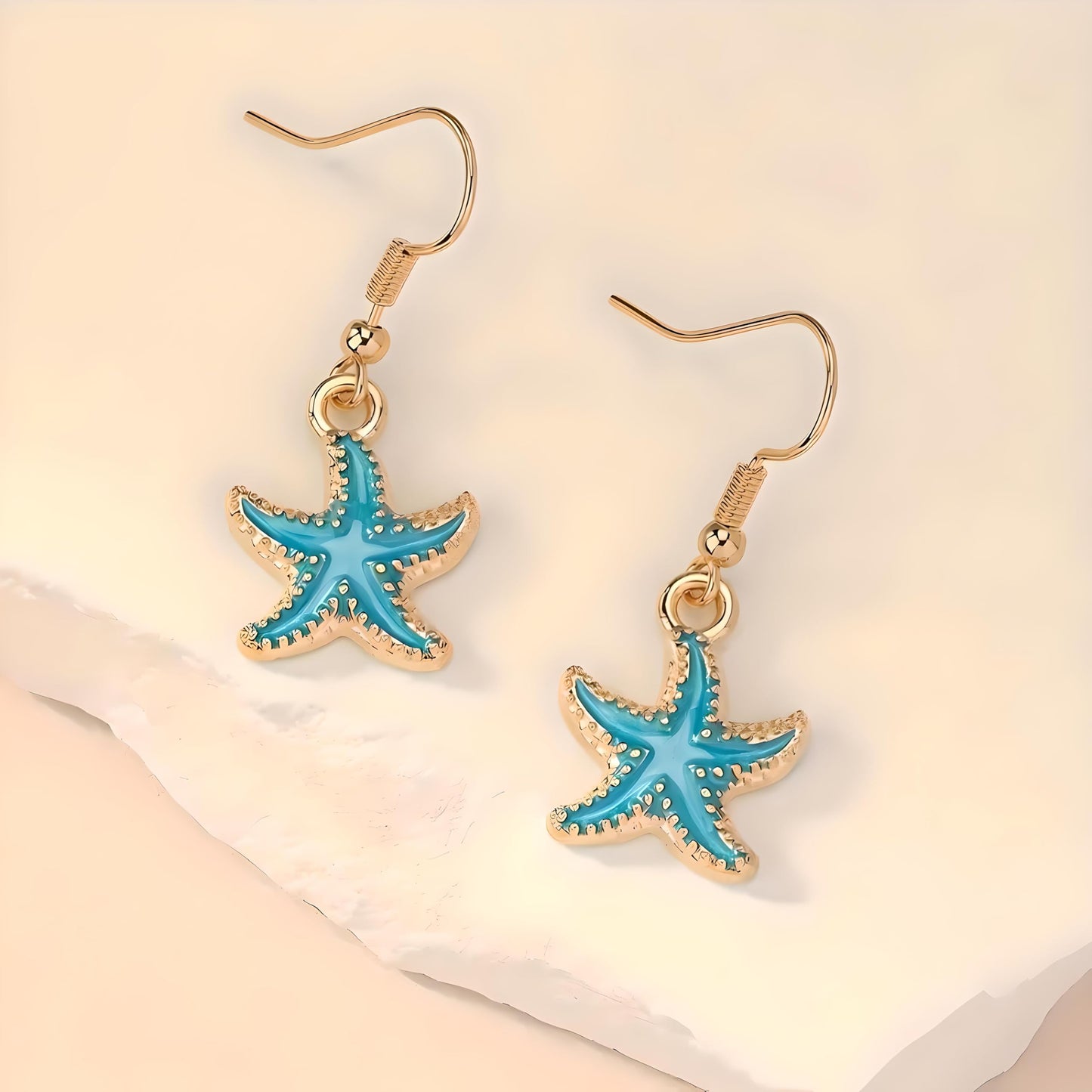 1 Pair of Starfish Drop Earrings - Adorable Beach-Inspired Design, Versatile Style to Match Various Daily Outfits, Fashionable Party Accessories