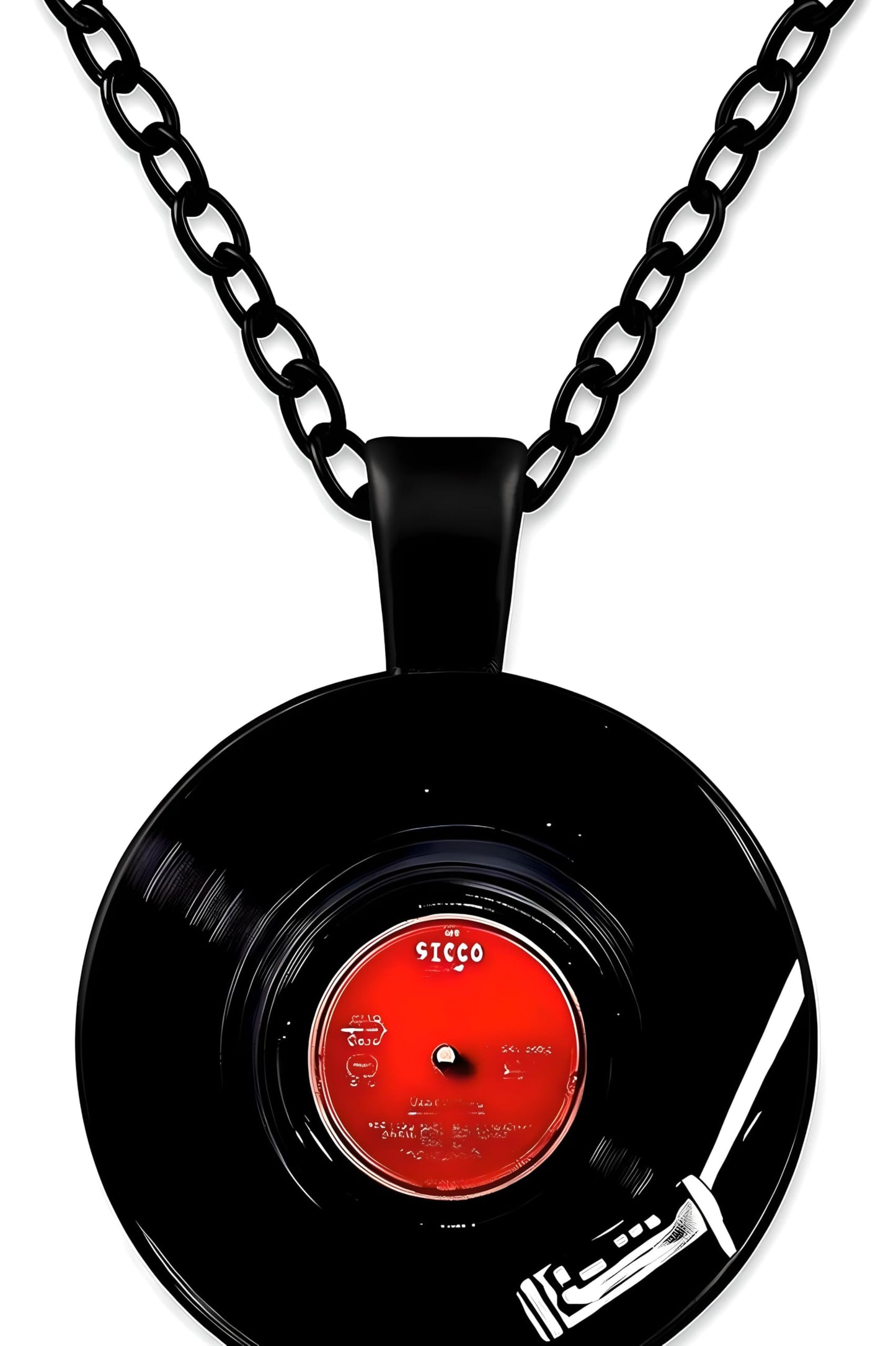 SUPAC Unique Music Record Pendant Necklace - Avant-Garde Fashion Accessory, Eye-Catching Design for Men and Women - Birthday, Christmas Gift or Personalized Jewelry