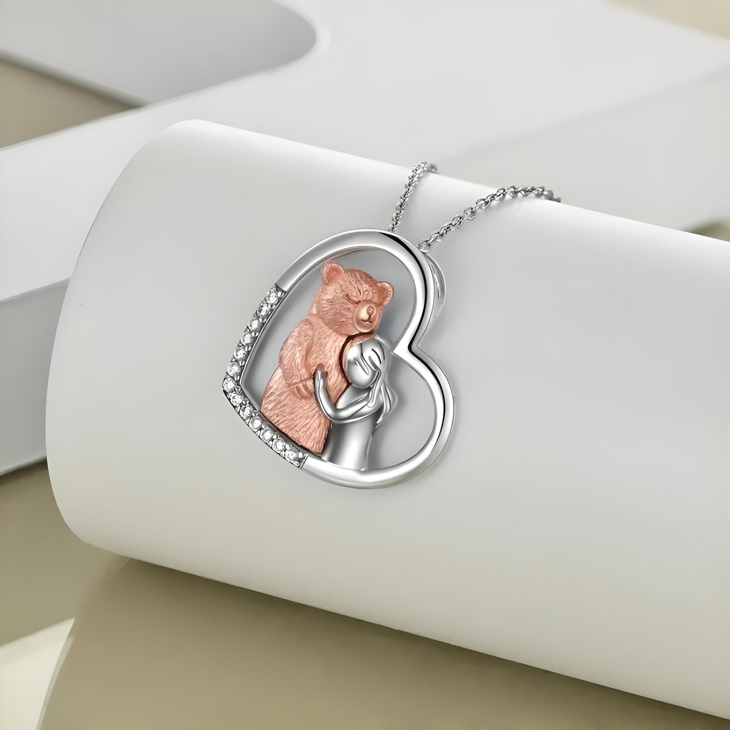 SUPAC BIG Teddy Bear Giving Huge Pendant Necklace, Gift for Daughters, Granddaughters & Nieces