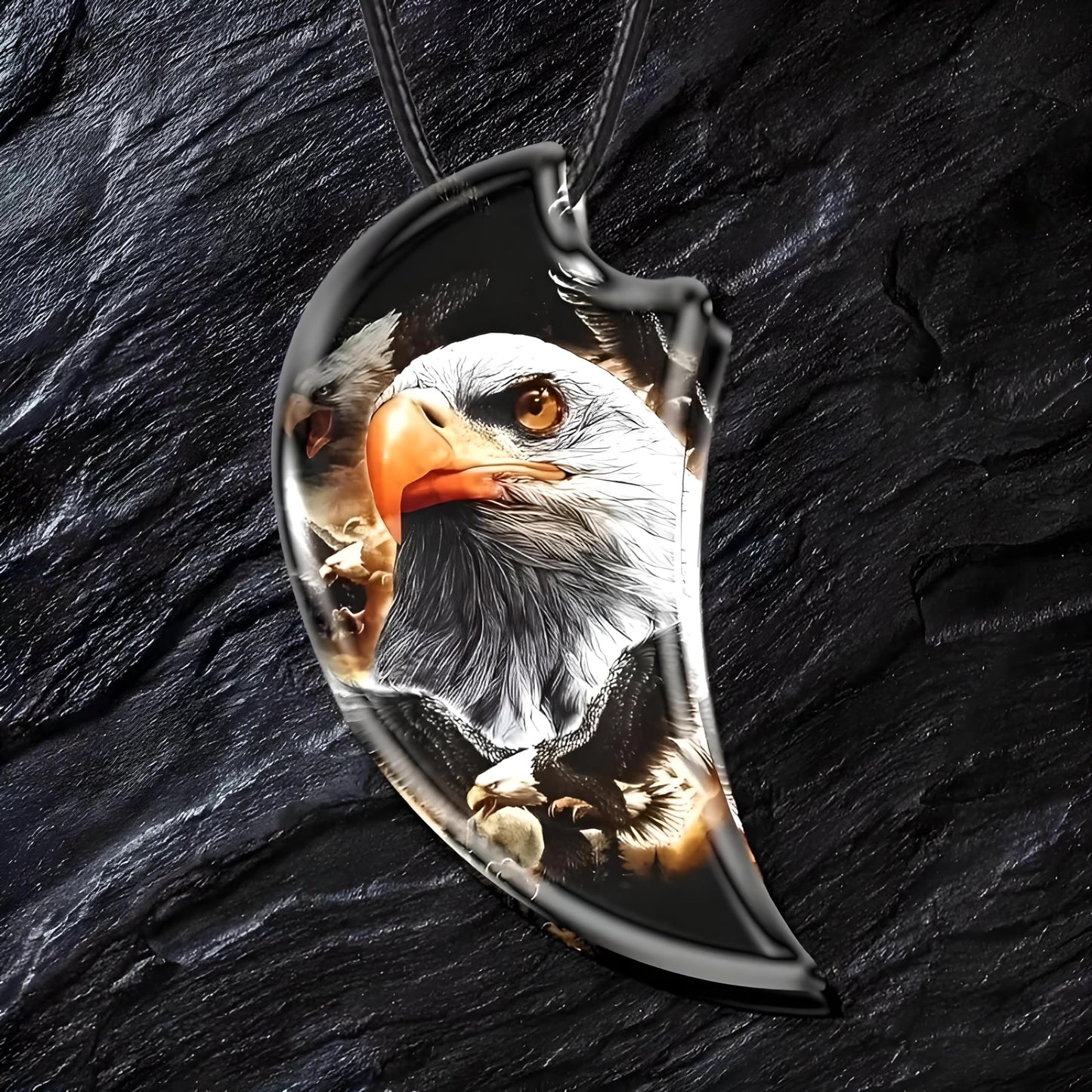 SUPAC Bald Eagle Triangle Pendant Necklace - Fashion-Forward Hip Hop Style - Durable & Bold Accessories for Men - Gift Idea for Every Occasion