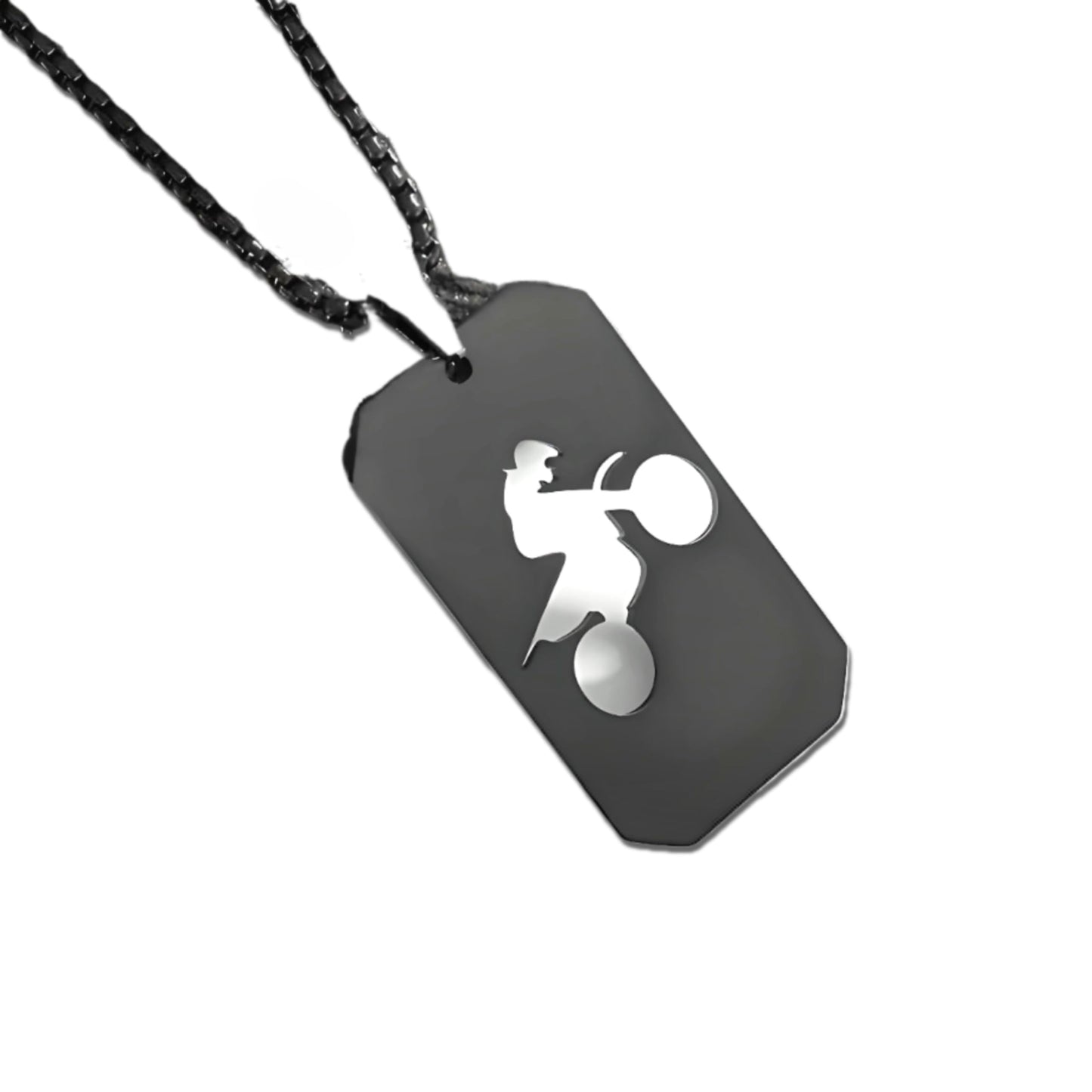 1pc Unisex Stainless Steel Dog Tag Necklace with Motorcycle Pendant - Boho Style, Pendant Chain, No Precious Metal Plating - Fashion Punk Hip Hop Jewelry Gift