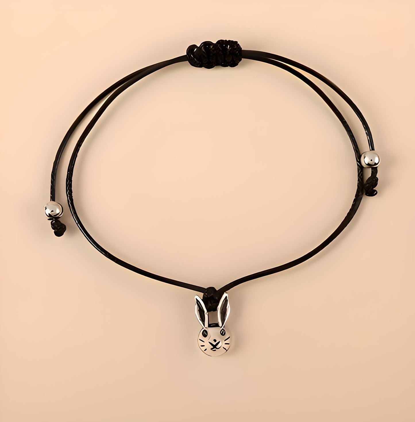 Easter Wish Bracelet with Bunny Charm, Easter Egg, Black String Adjustable Friendship Bracelet, Holiday Gift