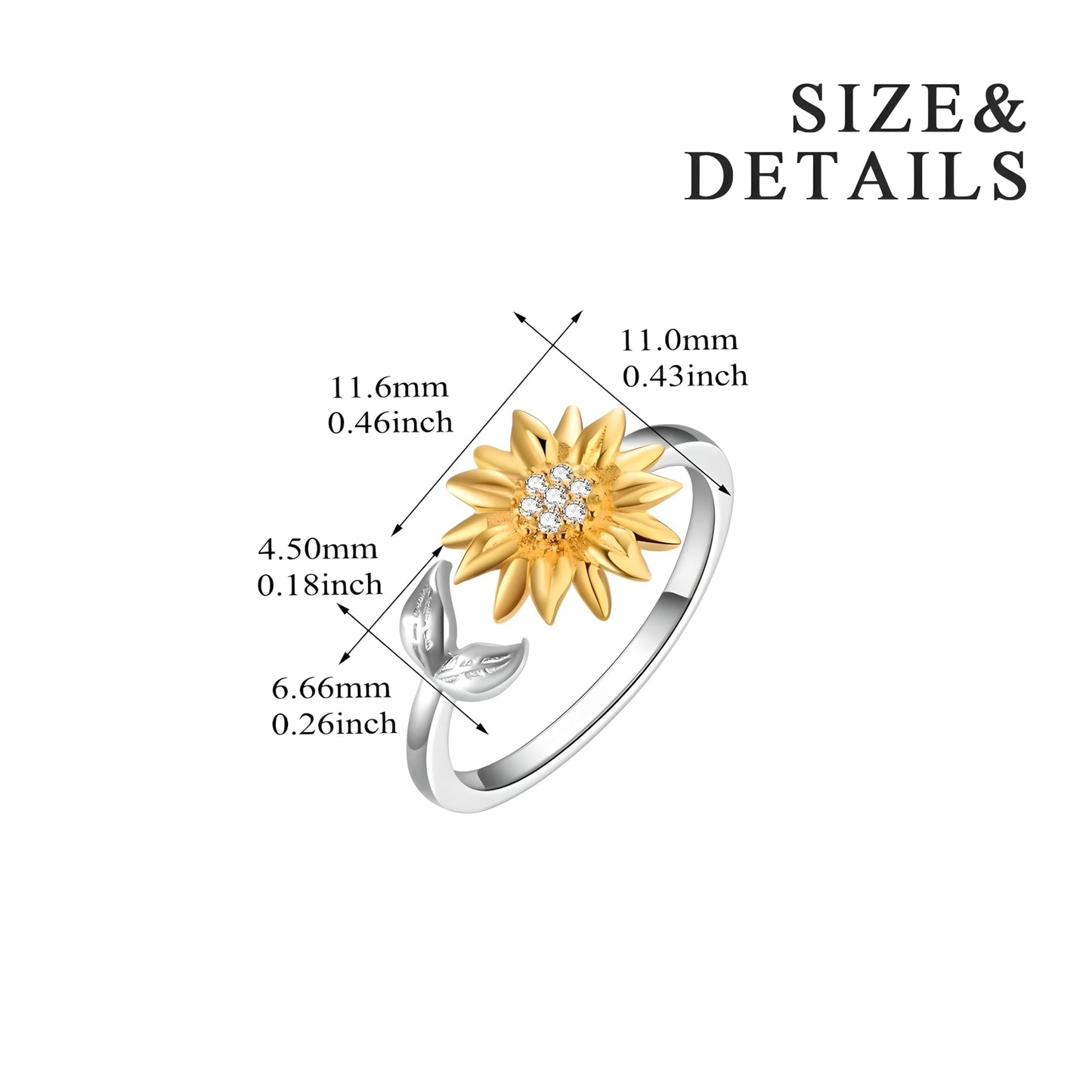 SUPAC You Are My Sunshine Sunflower and Bumble Bee Heart Pendant Necklace for Women, Dainty Jewelry, Birthday or Christmas Gift