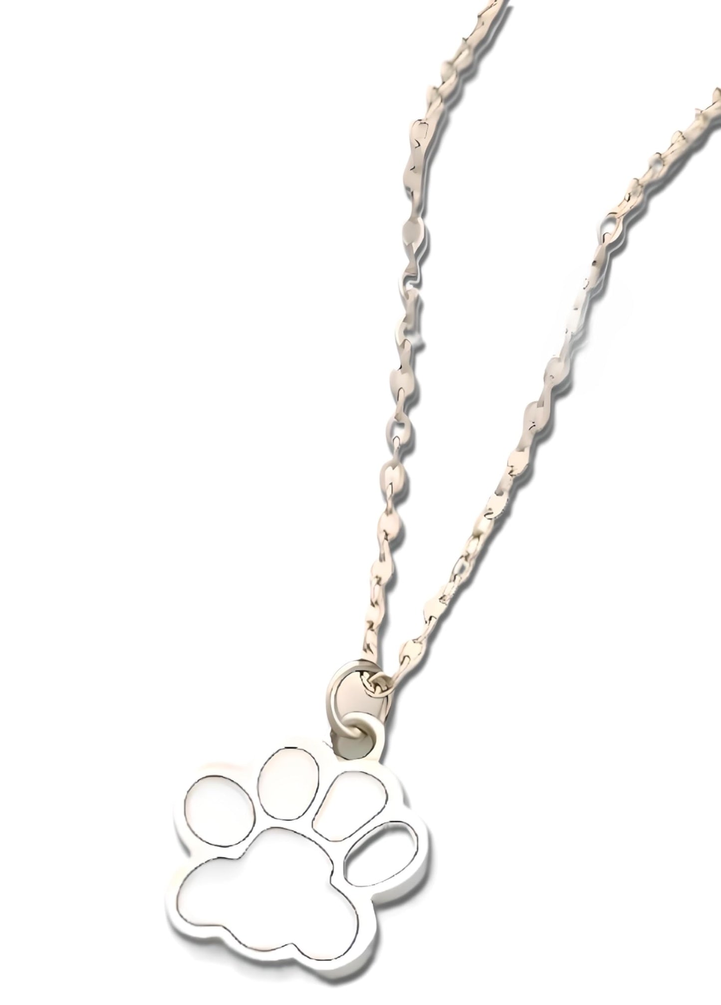 Elegant Animal Paw Print Necklace - Chic Gift for Pet Lovers, Simple Unplated Design - Christmas, Birthday Gift