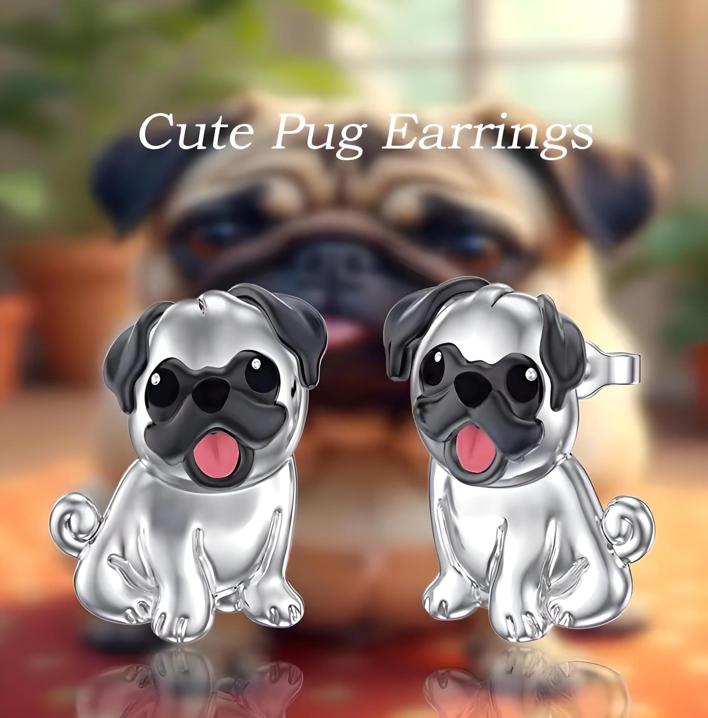Dog Lovers' Earrings, Different Dog Breed Stud Earrings with Crystals, Rose Gold and Silver Tone - Party, Birthday, or Christmas Gift