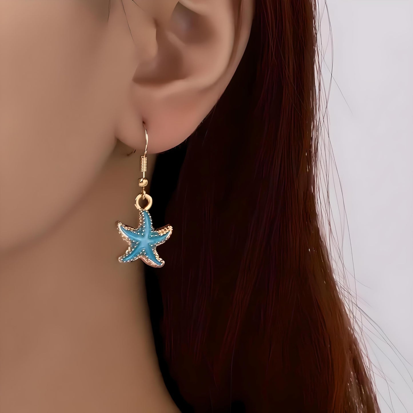 1 Pair of Starfish Drop Earrings - Adorable Beach-Inspired Design, Versatile Style to Match Various Daily Outfits, Fashionable Party Accessories