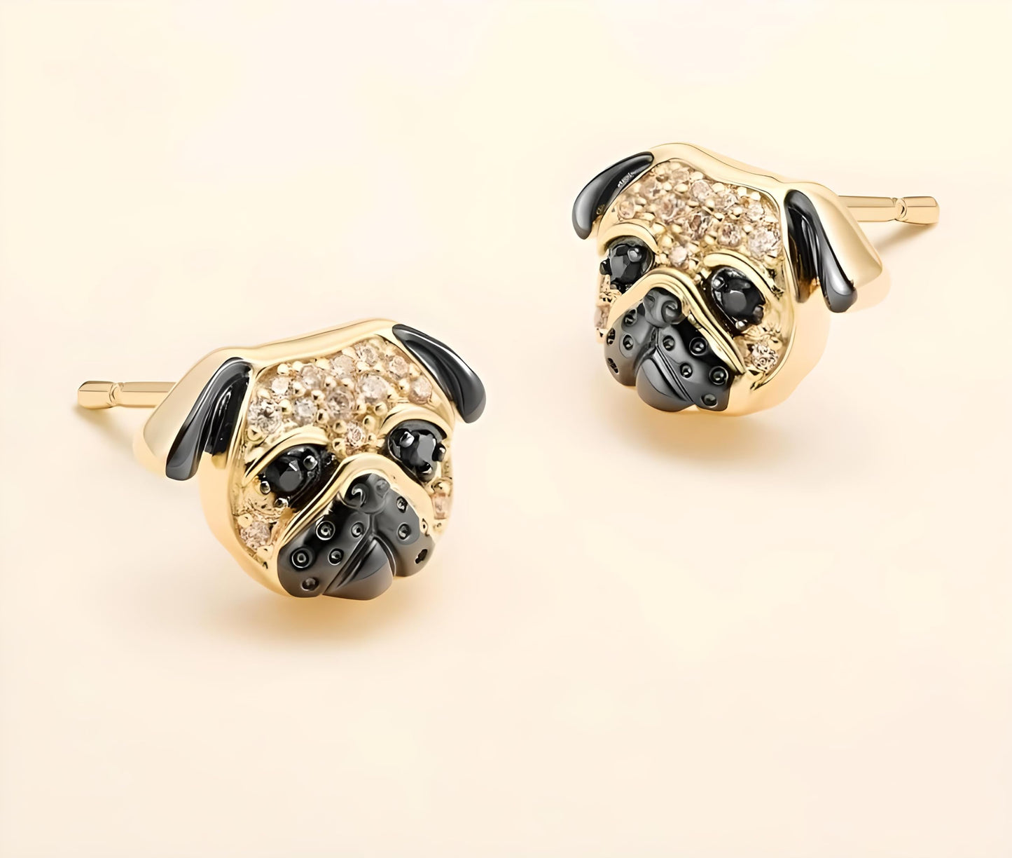 Dog Lovers' Earrings, Different Dog Breed Stud Earrings with Crystals, Rose Gold and Silver Tone - Party, Birthday, or Christmas Gift