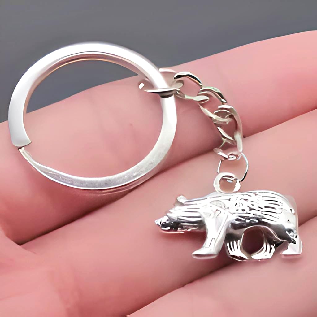 SUPAC New Fashionable Alloy Gold Animal Bear Pendant Key Chain Temperament Bag Car Key Chain Accessory Pendant