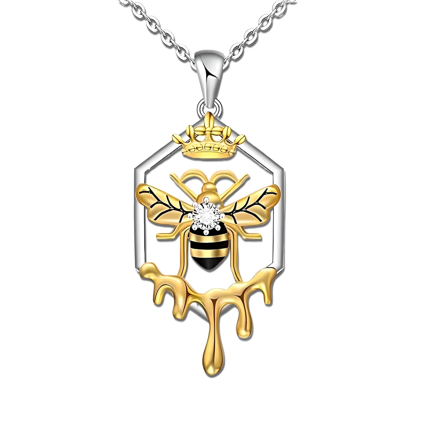 SUPAC You Are My Sunshine Sunflower and Bumble Bee Heart Pendant Necklace for Women, Dainty Jewelry, Birthday or Christmas Gift