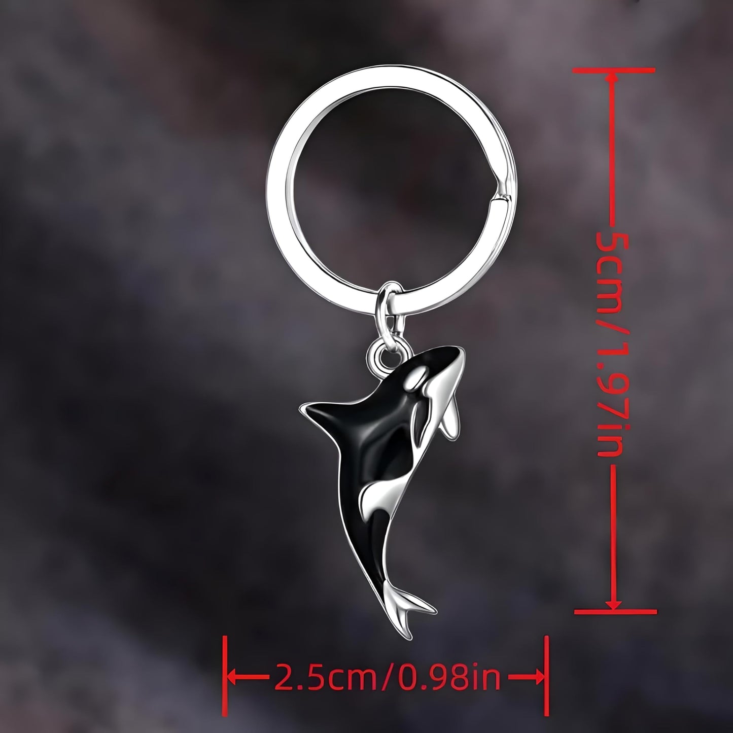Orca Killer Whale Jewelry Set with Necklace, Earrings, Bracelet and Keychain, Black and Silver - Shamu Gift