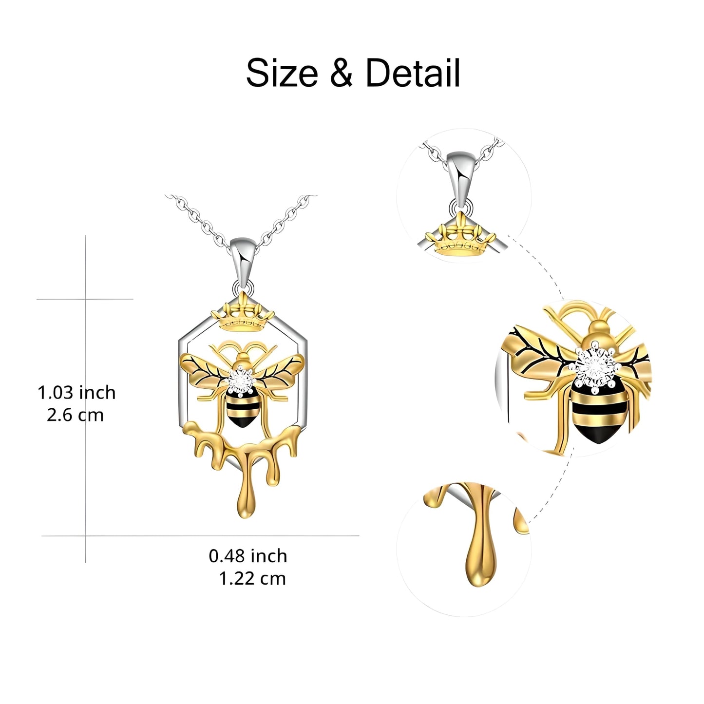 SUPAC You Are My Sunshine Sunflower and Bumble Bee Heart Pendant Necklace for Women, Dainty Jewelry, Birthday or Christmas Gift