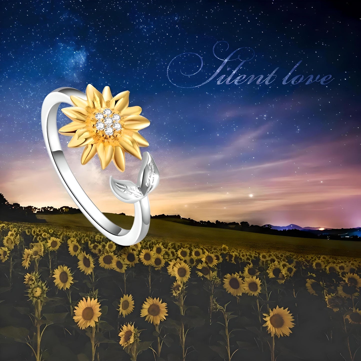 SUPAC You Are My Sunshine Sunflower and Bumble Bee Heart Pendant Necklace for Women, Dainty Jewelry, Birthday or Christmas Gift