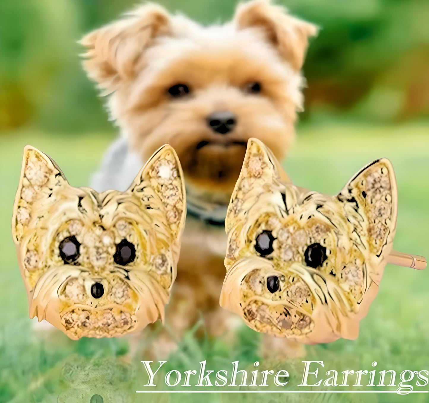 Dog Lovers' Earrings, Different Dog Breed Stud Earrings with Crystals, Rose Gold and Silver Tone - Party, Birthday, or Christmas Gift