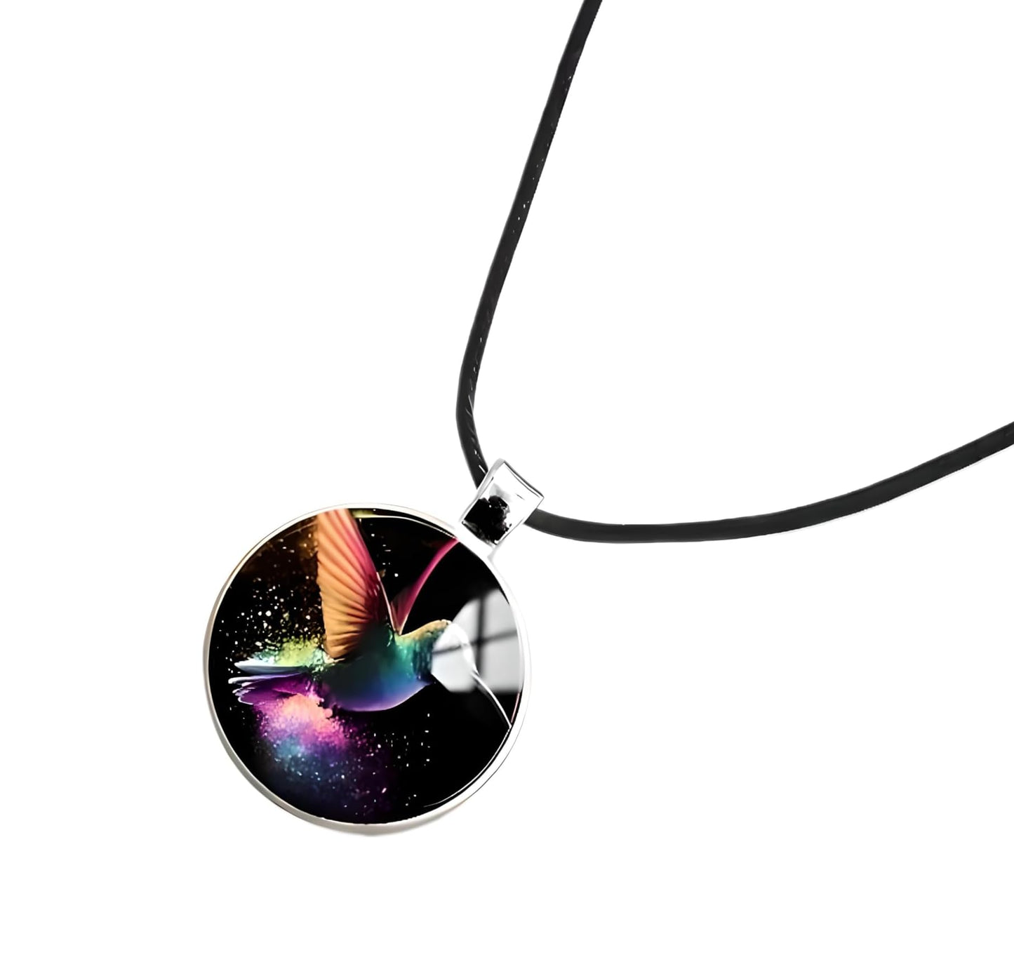 SUPAC Stunning Hummingbird Pendant Necklace - Two Humming Birds Searching for Flower - Fashionable Alloy Jewelry with Delicate Details - Birthday, Party, Gift Idea for Her