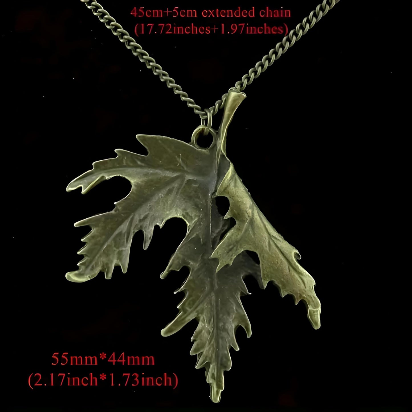 SUPAC Vintage Bronze Maple Leaf Pendant Necklace for Men and Women - Christmas or Birthday Gift