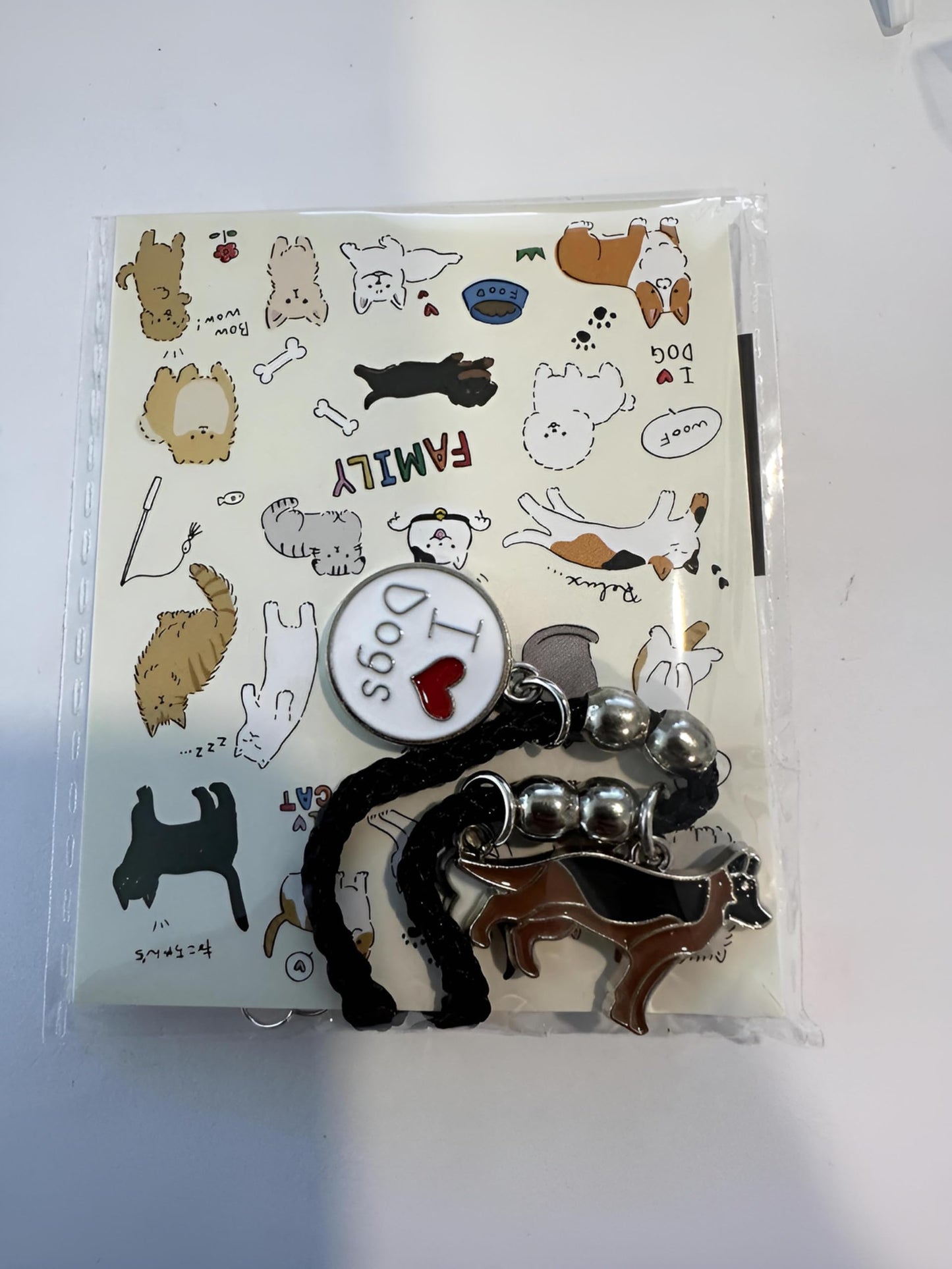 Pet Charm Bracelet with Dog Charms, Black Braided Band, I Love Dogs Design - Dog Lovers' Bracelet - Different Breeds of Dogs, Pet Lover Gift for Birthday and Holiday, Durable and Long-Lasting, Hypoallergenic and Nickel-Free, Everyday Wear (German Shepard)