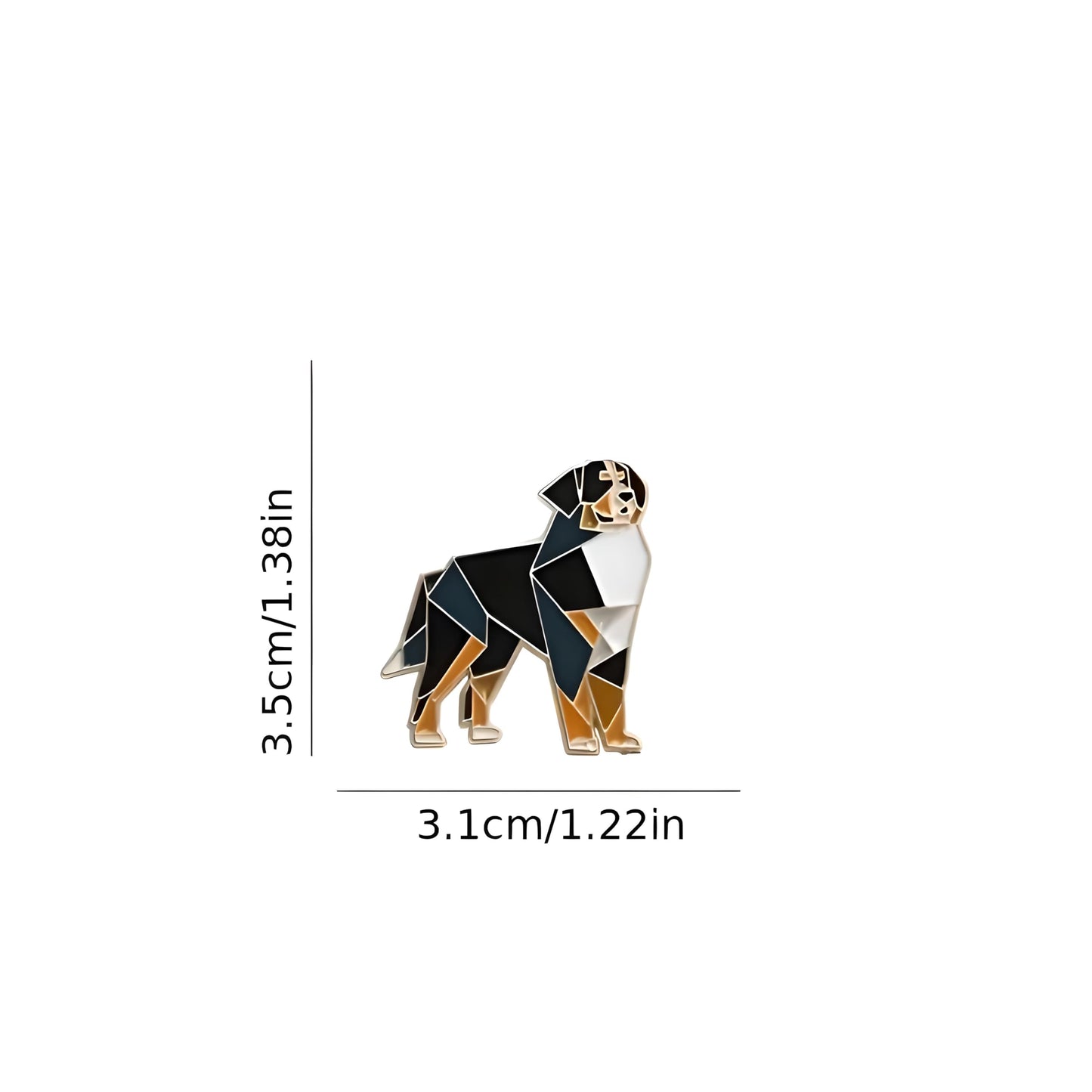 Dog Breed Pins - Geometric Australian Shepherd, Cat, Husky, Bernese Mountain Dog, Enamel Pin, Modern Art Design, White and Purple - Badge for Men