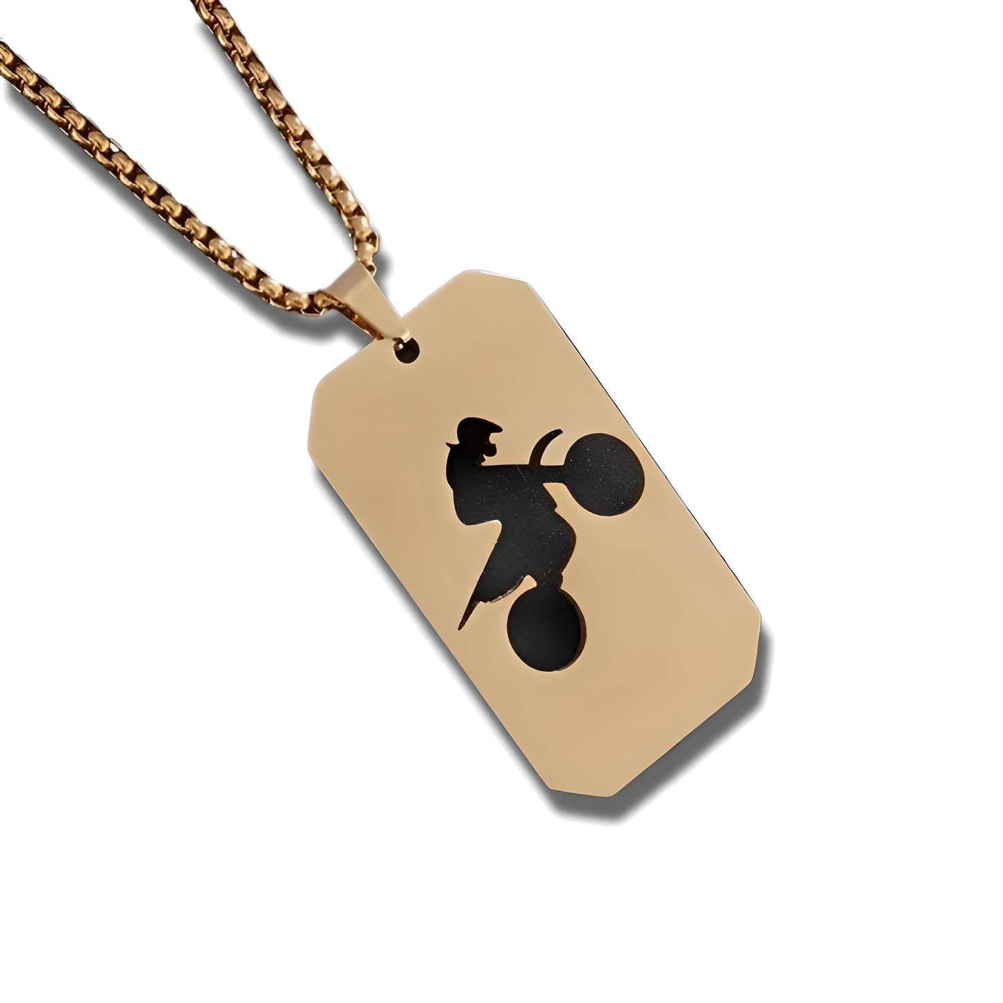 1pc Unisex Stainless Steel Dog Tag Necklace with Motorcycle Pendant - Boho Style, Pendant Chain, No Precious Metal Plating - Fashion Punk Hip Hop Jewelry Gift