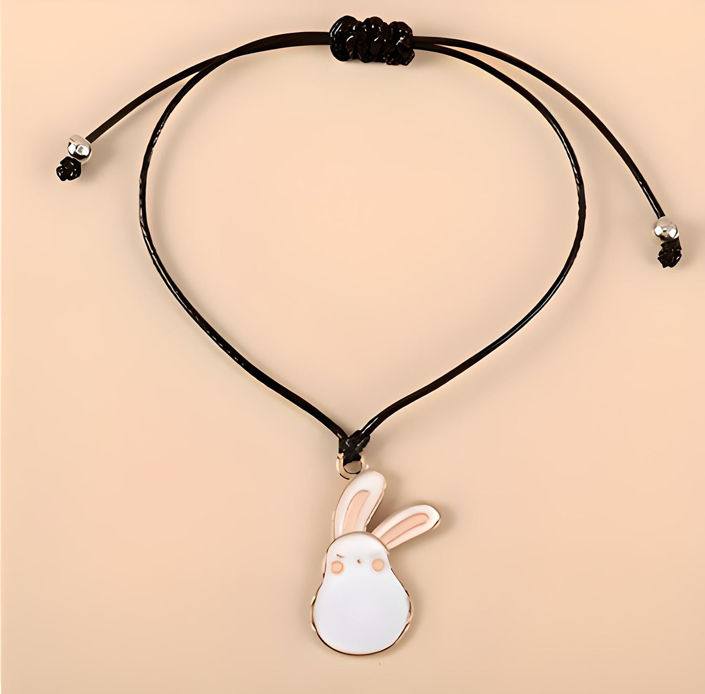 Easter Wish Bracelet with Bunny Charm, Easter Egg, Black String Adjustable Friendship Bracelet, Holiday Gift