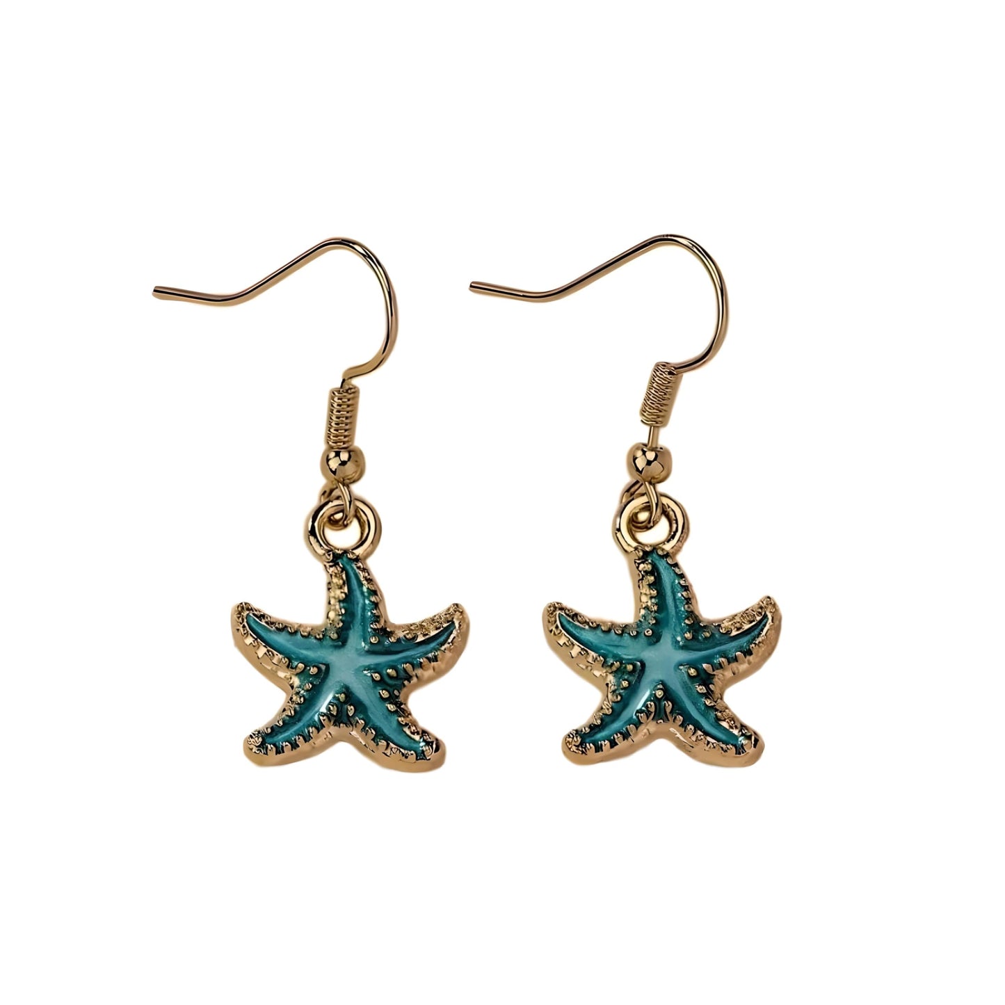 1 Pair of Starfish Drop Earrings - Adorable Beach-Inspired Design, Versatile Style to Match Various Daily Outfits, Fashionable Party Accessories