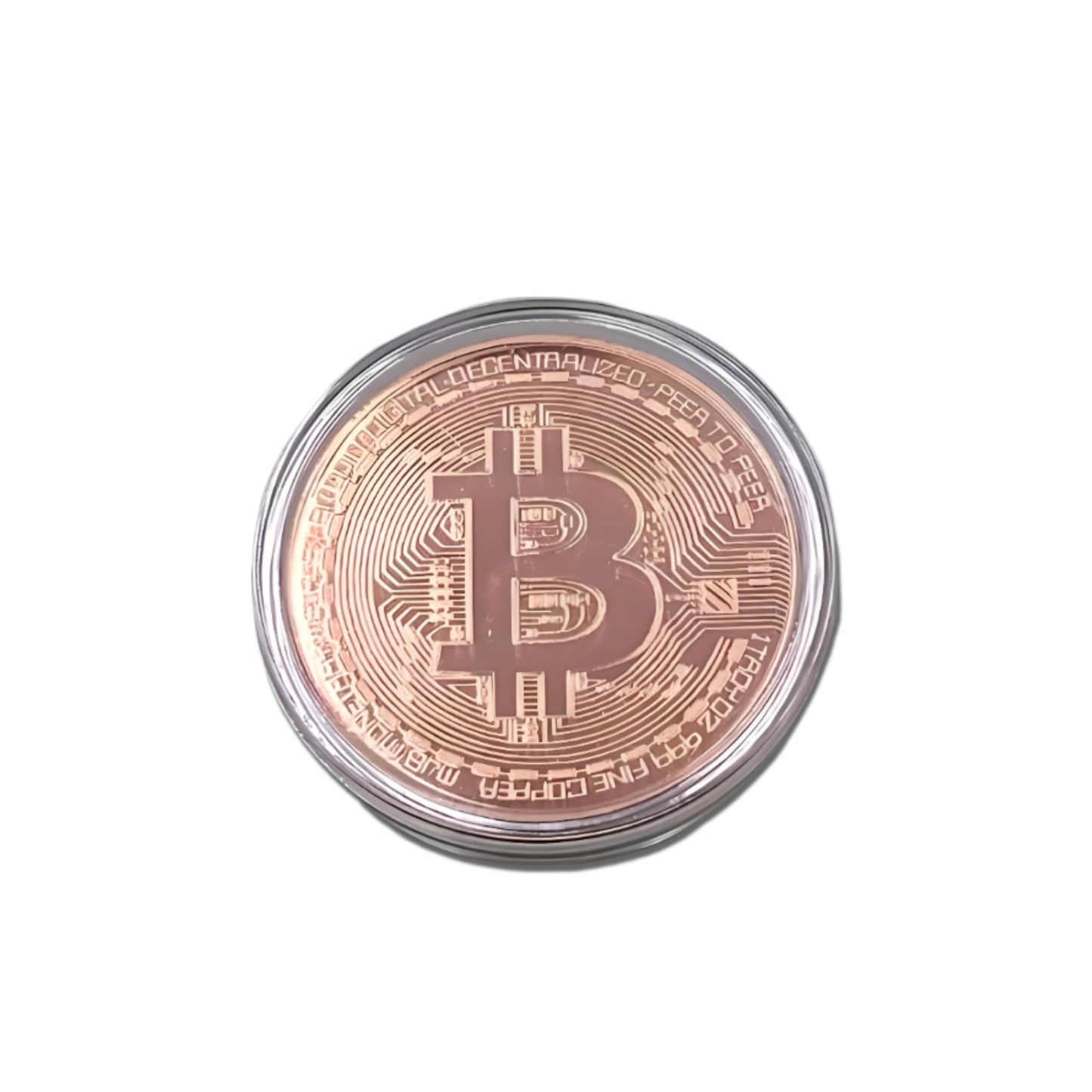 Silver-Plated Bitcoin Collectible Coin - Round Commemorative Bitcoin Replica for Collectors