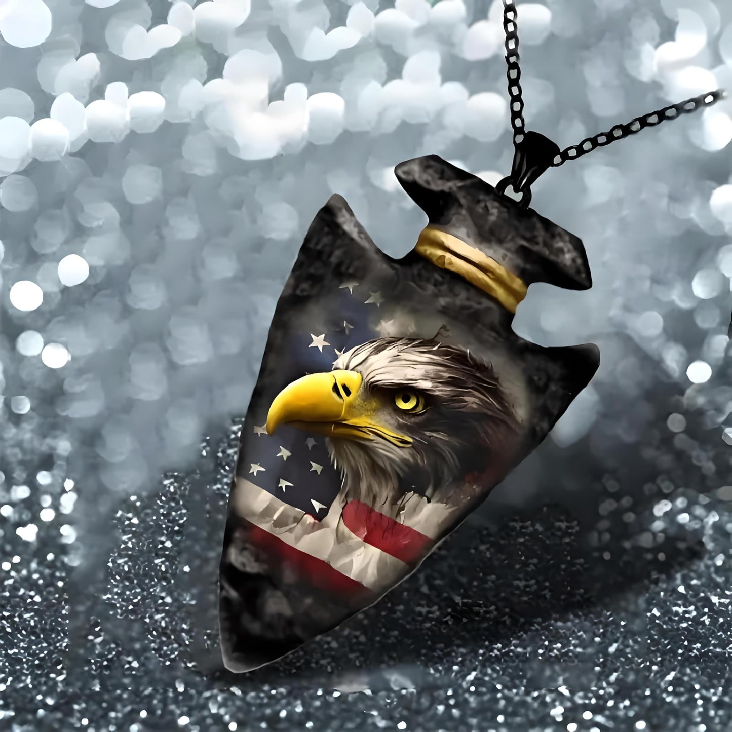 SUPAC Bald Eagle Triangle Pendant Necklace - Fashion-Forward Hip Hop Style - Durable & Bold Accessories for Men - Gift Idea for Every Occasion