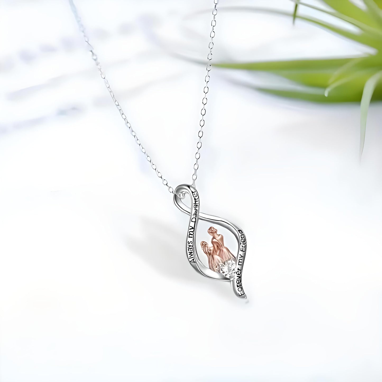 Elegant Mother-Daughter Necklace - "Always my Daughter, Forever my Friend", Symbolic Pendant Chain, Stainless Steel, Gift For Birthday, Christmas