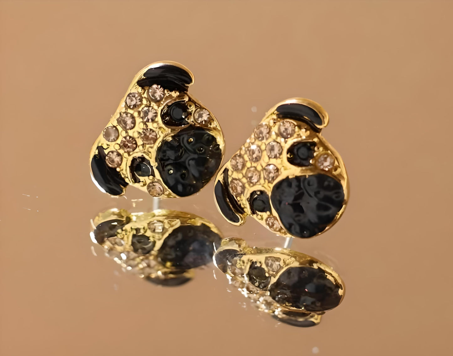Dog Lovers' Earrings, Different Dog Breed Stud Earrings with Crystals, Rose Gold and Silver Tone - Party, Birthday, or Christmas Gift