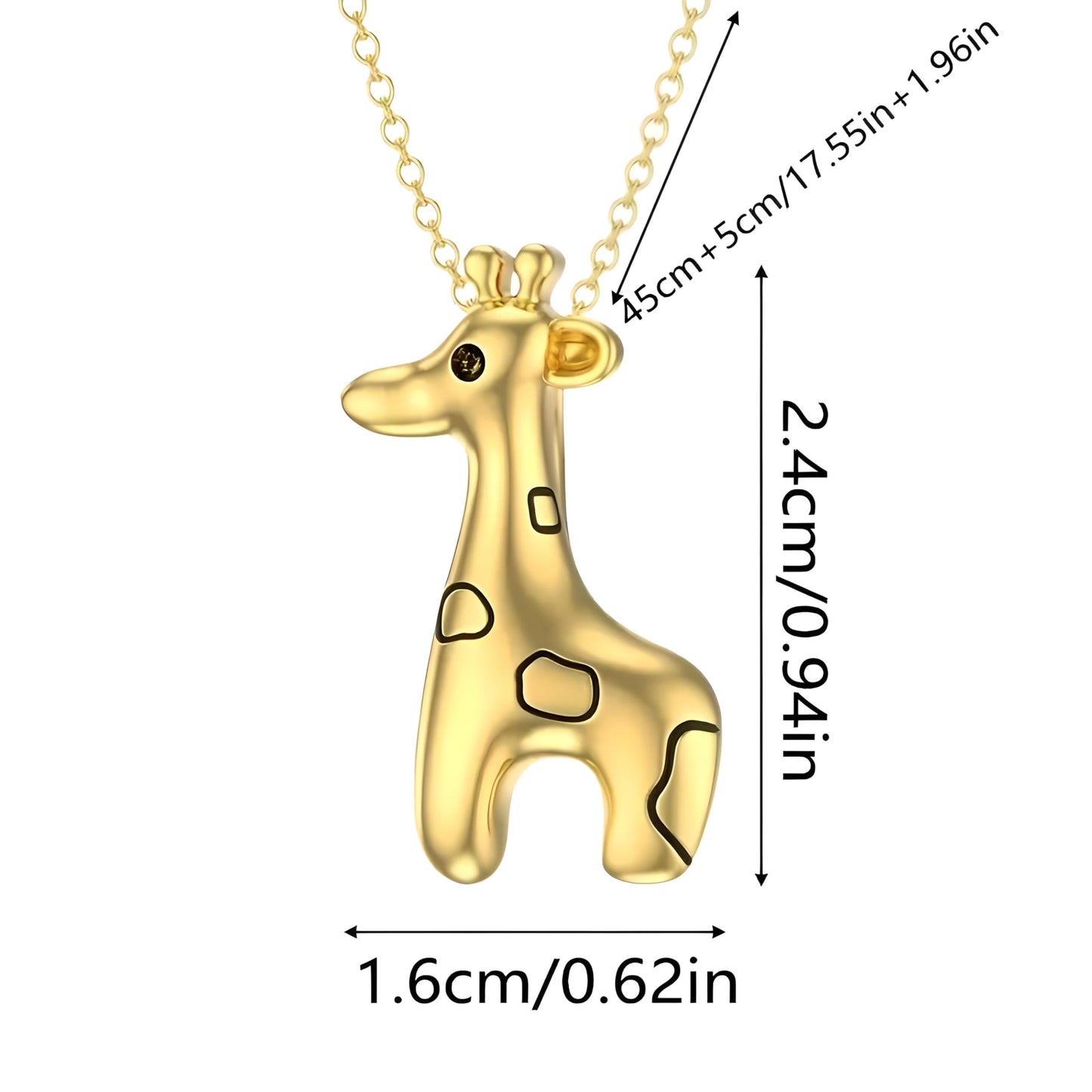 SUPAC Sterling Silver Tree of Life Giraffe Pendant Necklace, Pendant Necklace, Blue Crystal Background, Gift for Animal Lovers! (Golden Giraffe)