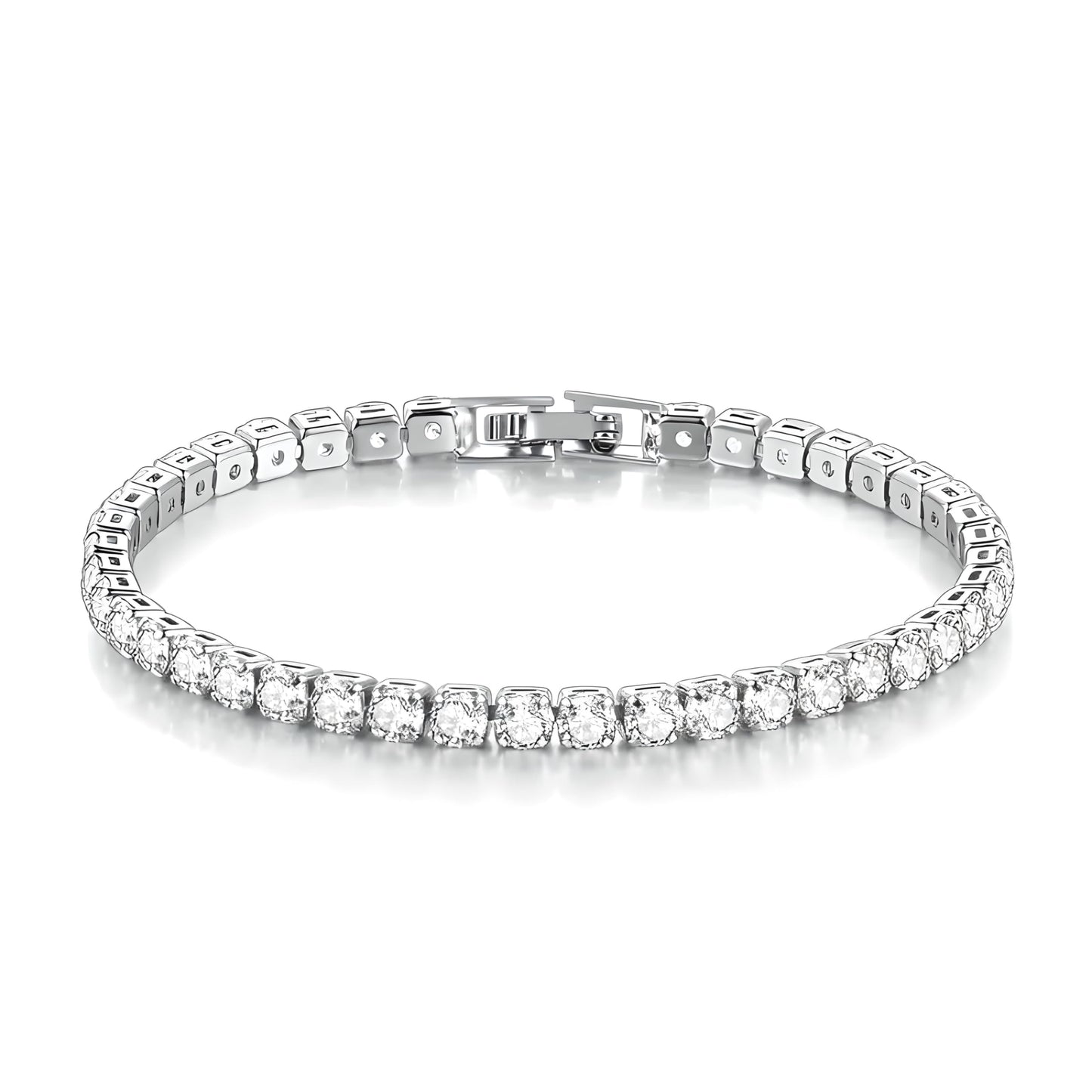 Gold Tennis Bracelet, Stretch Hand Jewelry for Women Men, Luxury Shiny (Simulated Diamond) - Christmas or Birthday Gift