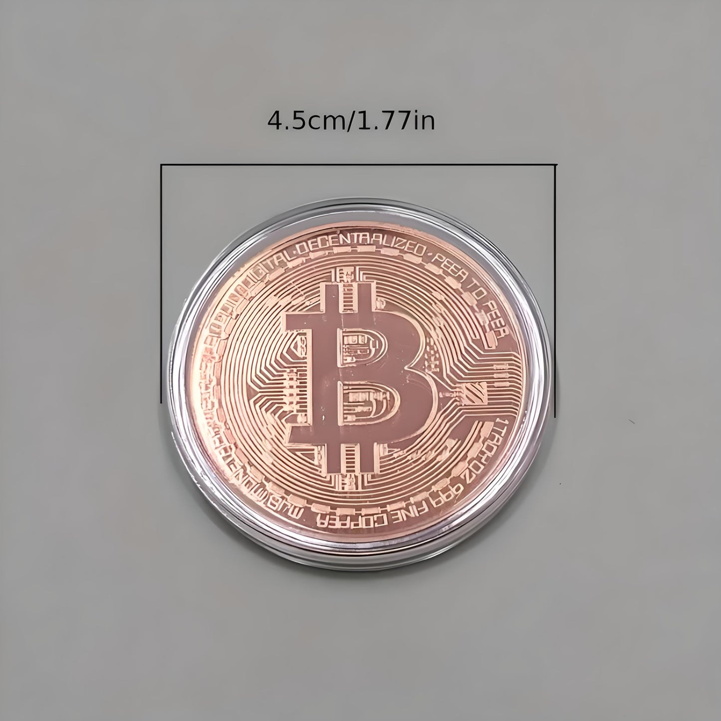 Silver-Plated Bitcoin Collectible Coin - Round Commemorative Bitcoin Replica for Collectors