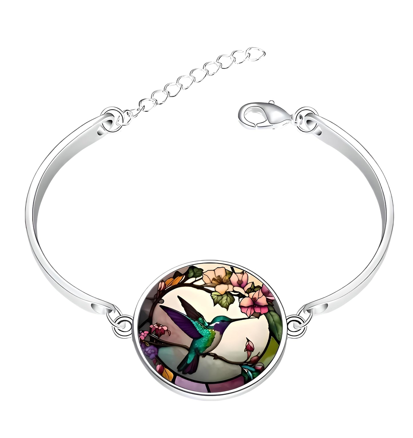 SUPAC Stunning Hummingbird Pendant Necklace - Two Humming Birds Searching for Flower - Fashionable Alloy Jewelry with Delicate Details - Birthday, Party, Gift Idea for Her