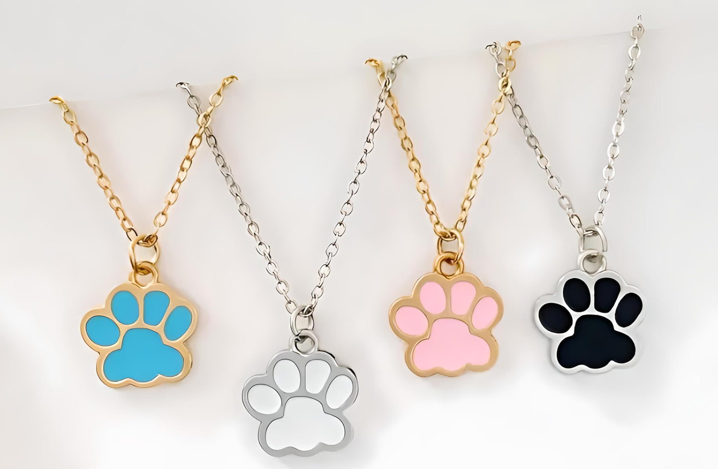 Elegant Animal Paw Print Necklace - Chic Gift for Pet Lovers, Simple Unplated Design - Christmas, Birthday Gift