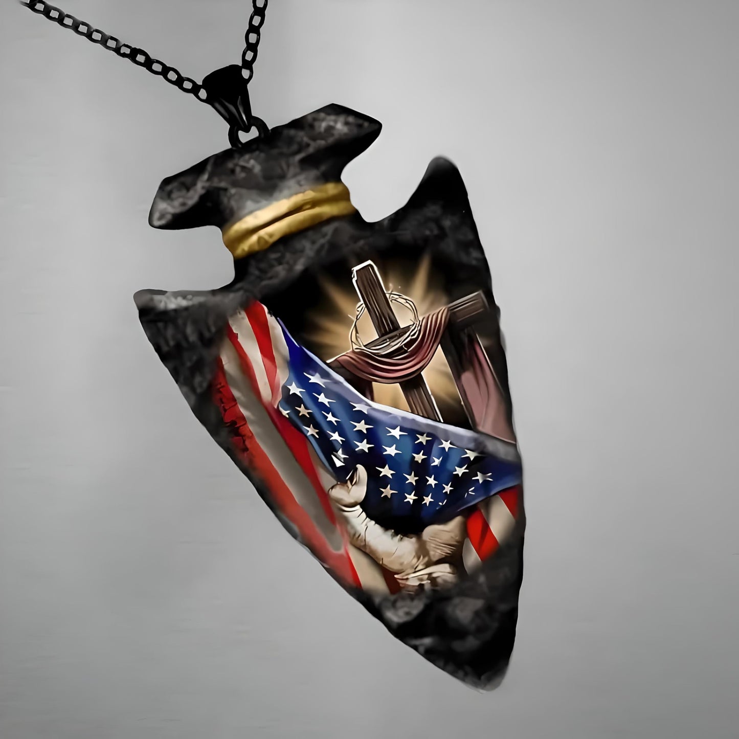 SUPAC Bald Eagle Triangle Pendant Necklace - Fashion-Forward Hip Hop Style - Durable & Bold Accessories for Men - Gift Idea for Every Occasion
