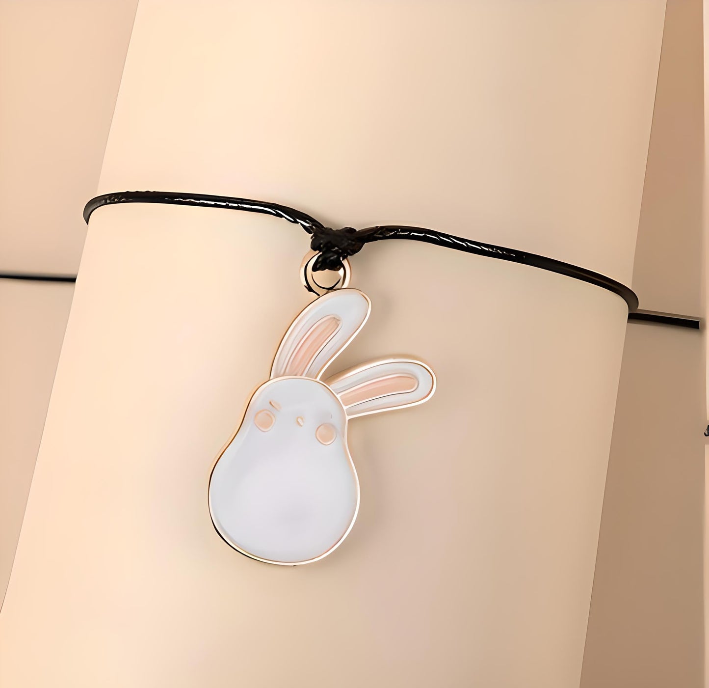 Easter Wish Bracelet with Bunny Charm, Easter Egg, Black String Adjustable Friendship Bracelet, Holiday Gift