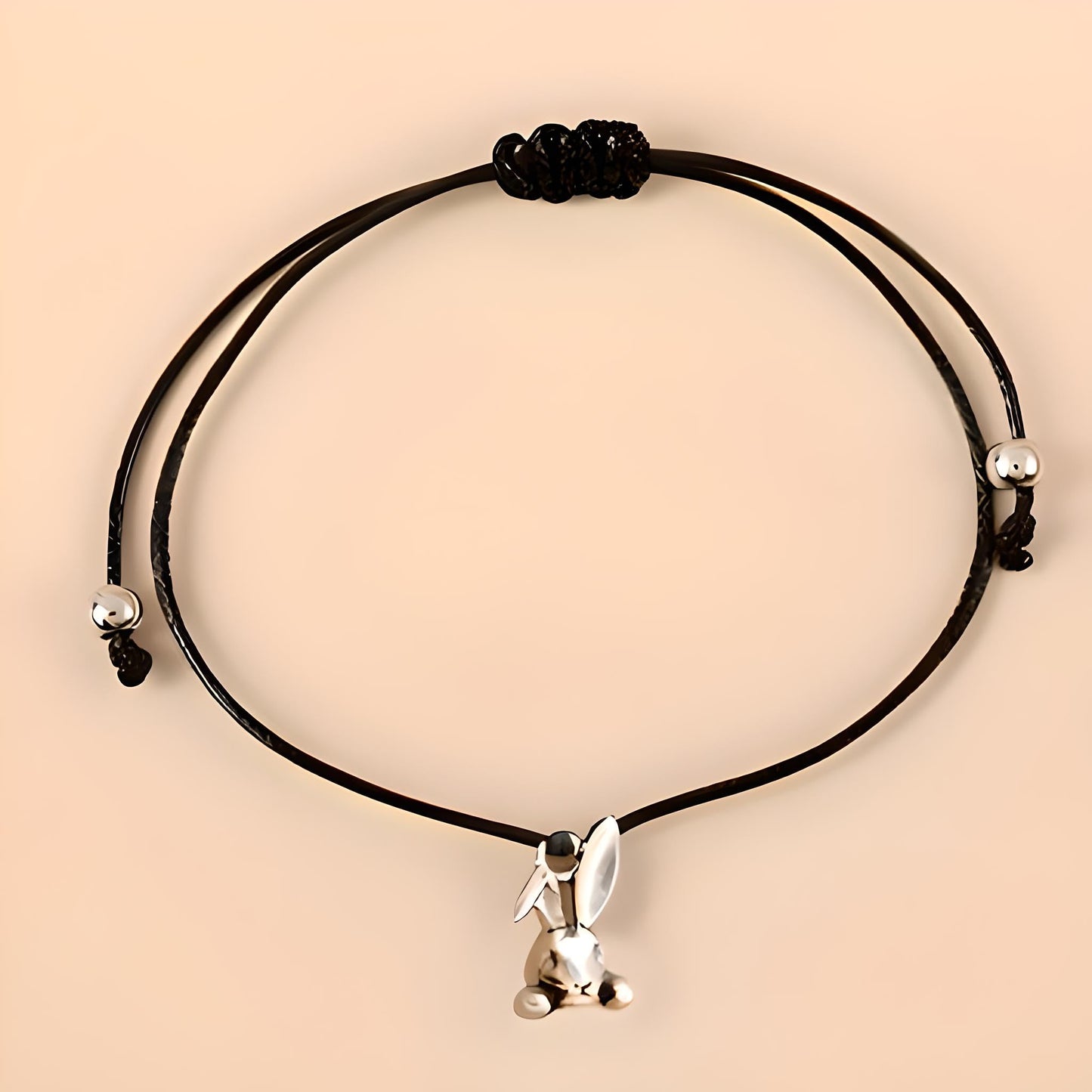 Easter Wish Bracelet with Bunny Charm, Easter Egg, Black String Adjustable Friendship Bracelet, Holiday Gift