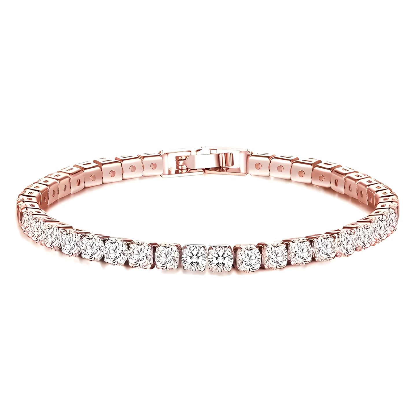 Gold Tennis Bracelet, Stretch Hand Jewelry for Women Men, Luxury Shiny (Simulated Diamond) - Christmas or Birthday Gift