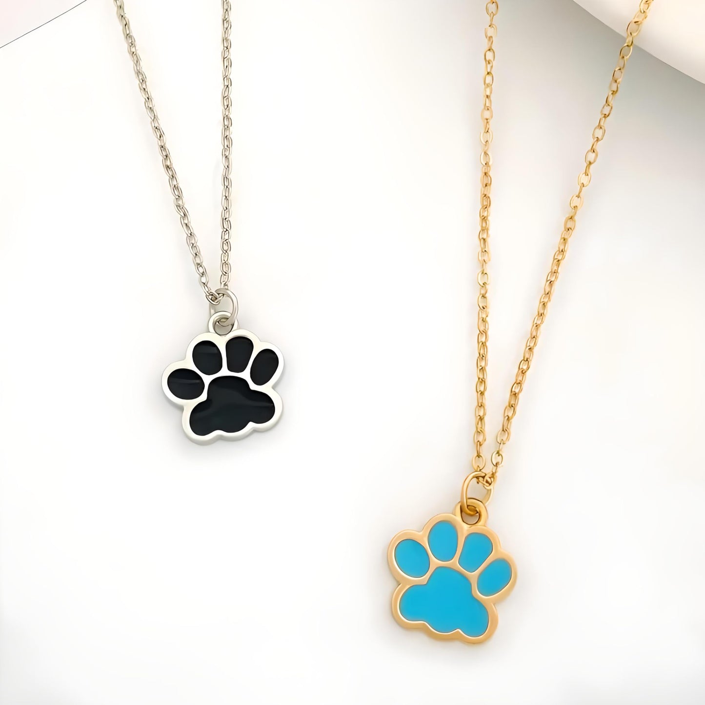 Elegant Animal Paw Print Necklace - Chic Gift for Pet Lovers, Simple Unplated Design - Christmas, Birthday Gift