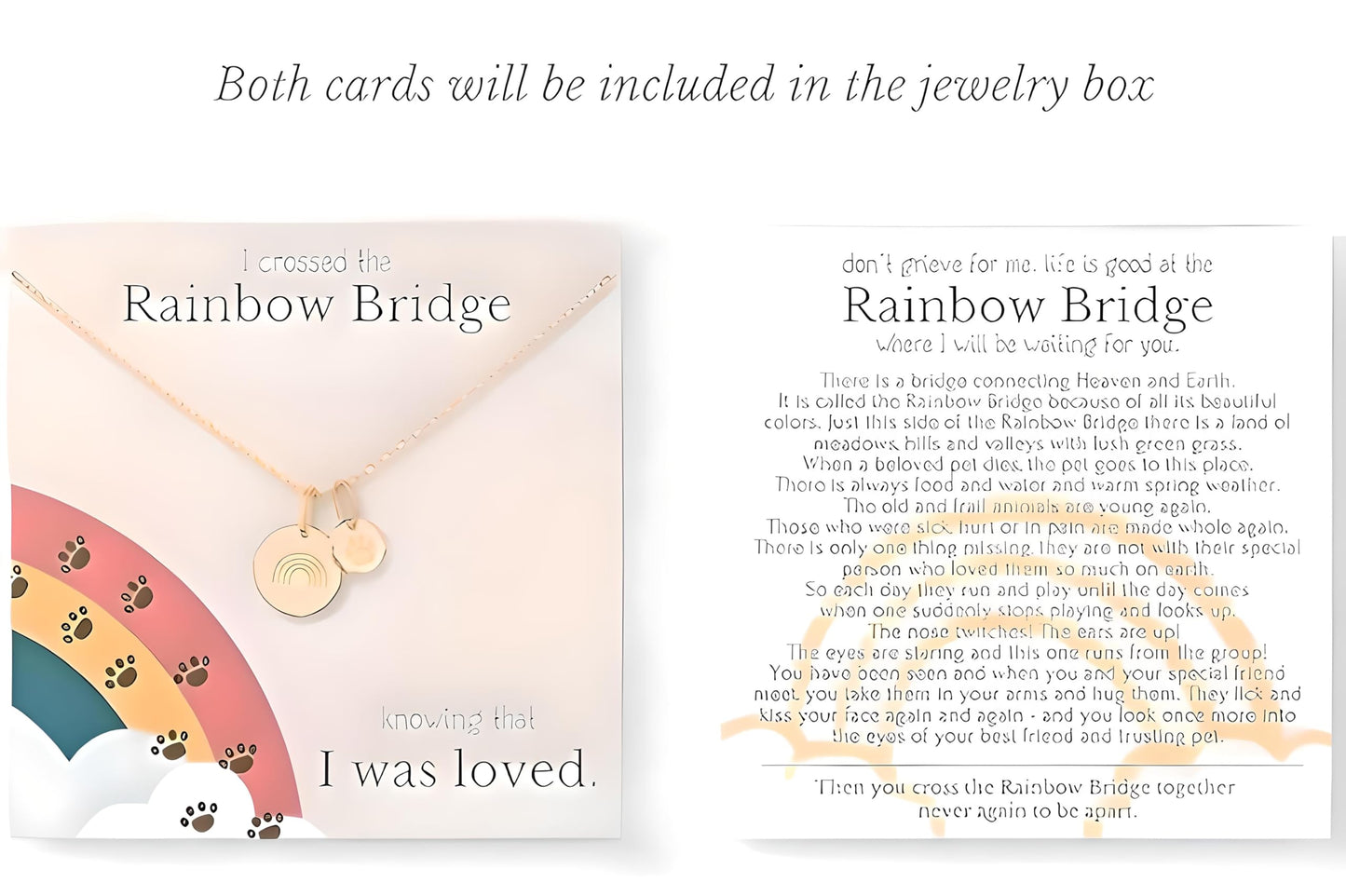 1pc Exquisite Rainbow Bridge Pet Memorial Pendant Necklace - Beautifully Crafted for Both Women & Men to Cherish Loving Memories - Memorial Jewelry with Adjustable Chain - Cat & Dog Memorial Gifts