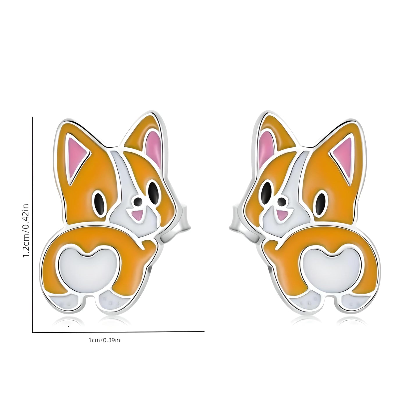 Dog Lovers' Earrings, Different Dog Breed Stud Earrings with Crystals, Rose Gold and Silver Tone - Party, Birthday, or Christmas Gift