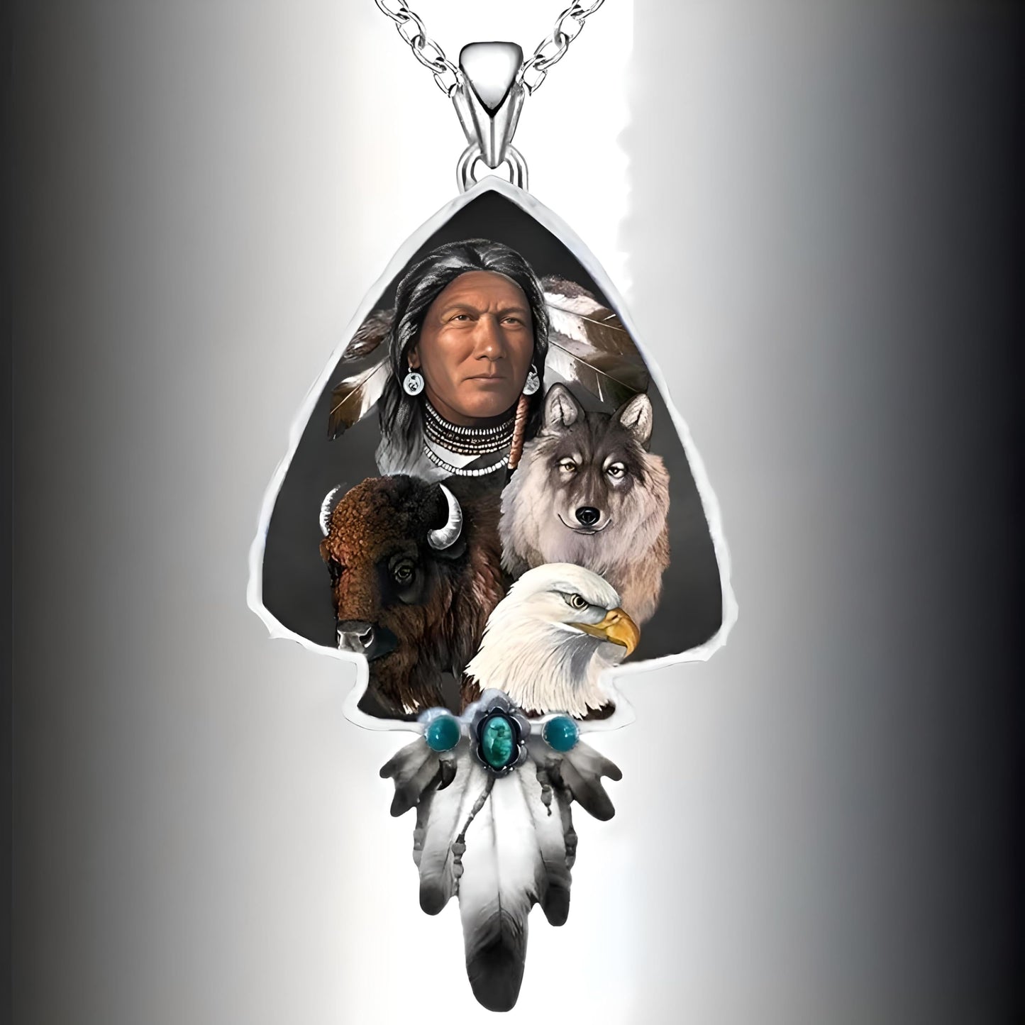 SUPAC Bald Eagle Triangle Pendant Necklace - Fashion-Forward Hip Hop Style - Durable & Bold Accessories for Men - Gift Idea for Every Occasion