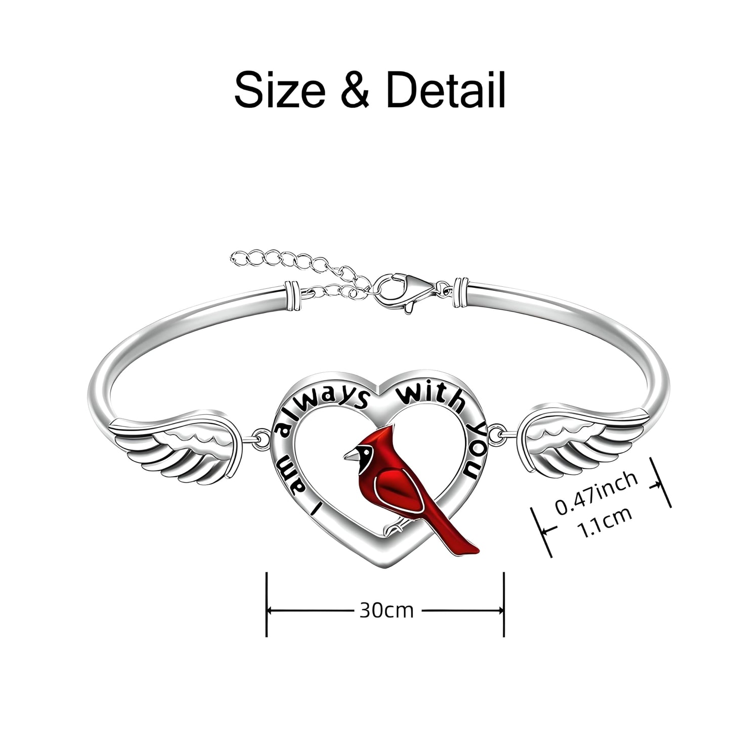 SUPAC Red Cardinal Jewelry Set, Necklace, Dangle Earrings, Bracelet, and Adjustable Ring - Cardinal Jewelry Gift
