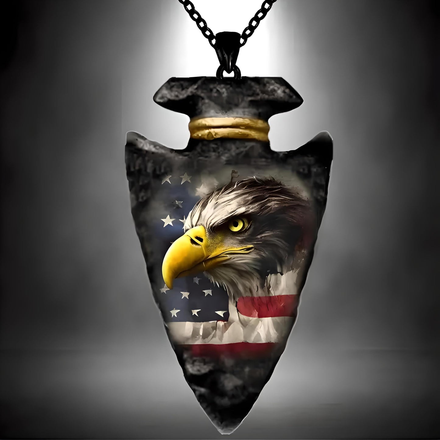 SUPAC Bald Eagle Triangle Pendant Necklace - Fashion-Forward Hip Hop Style - Durable & Bold Accessories for Men - Gift Idea for Every Occasion